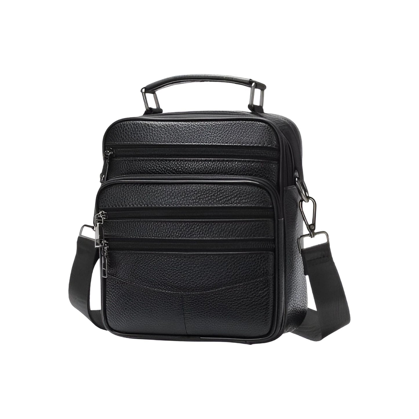 CarryQuest® - Koehuid Schoudertas Heren - Handtassen - Crossbody Tas - Zwart