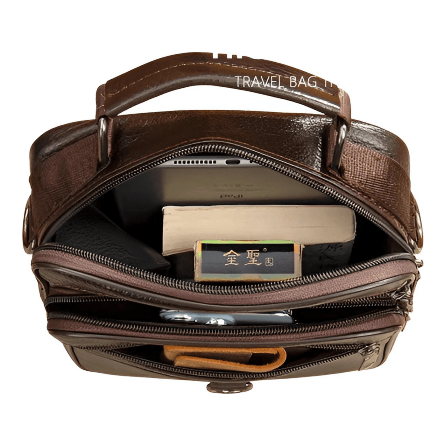 CarryQuest® - Koehuid Schoudertas Heren - Handtassen - Crossbody Tas - Zwart