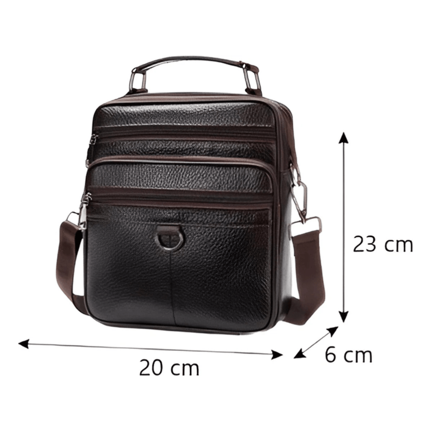CarryQuest® - Koehuid Schoudertas Heren - Handtassen - Crossbody Tas - Zwart