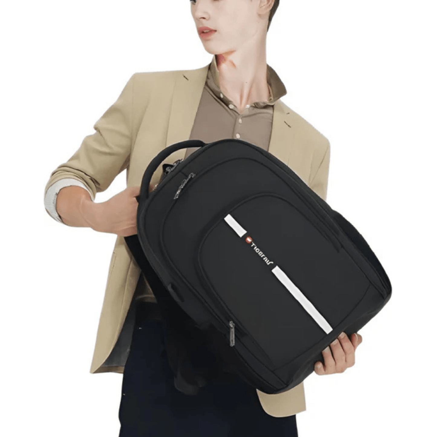 CarryQuest® - Laptop Rugzak 15.6" - Grote Capaciteit + Waterdicht + USB - Zwart
