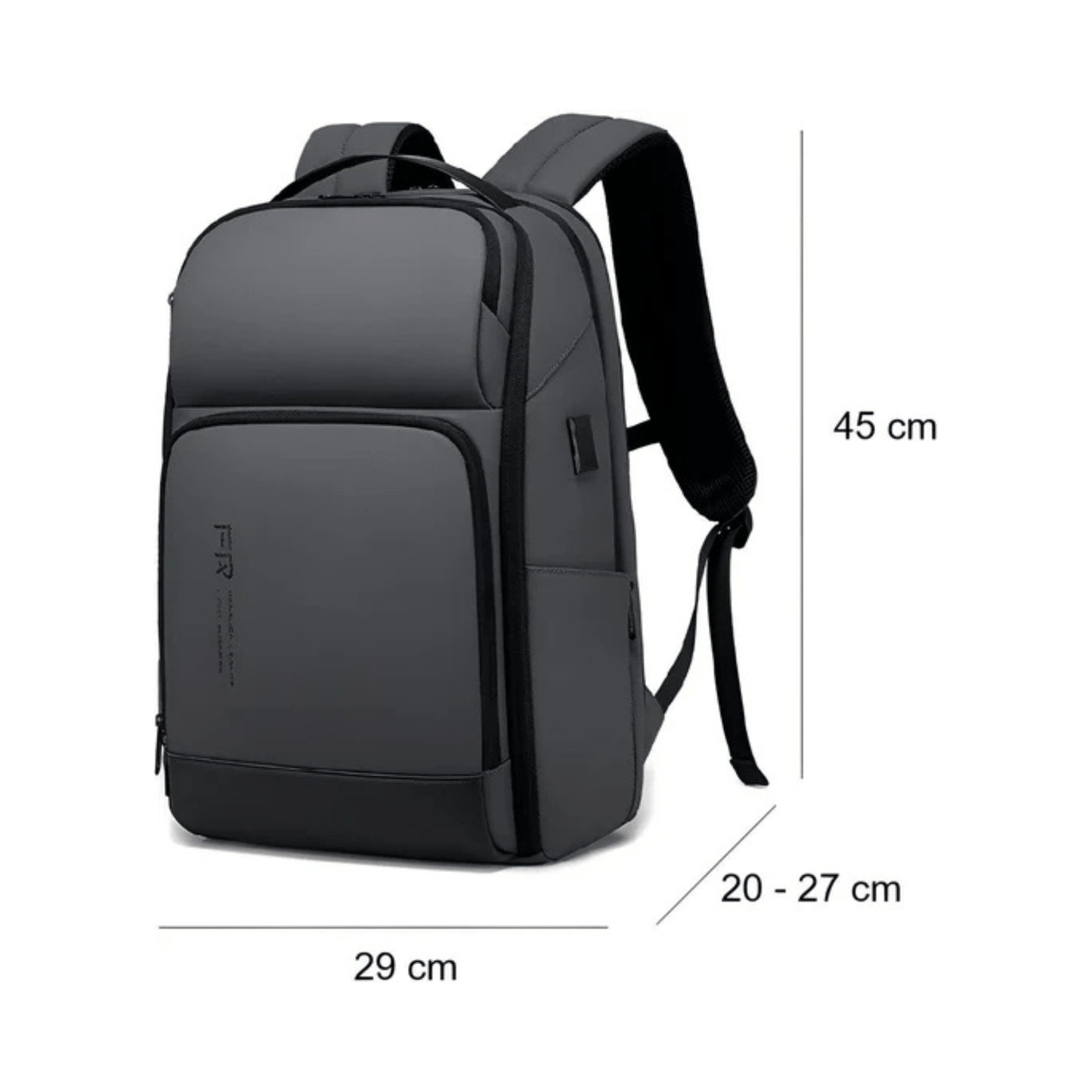 CarryQuest® - Laptop Rugzak - USB Oplaadfunctie - 35L - Laptopvak tot 15.6 inch - Grijs