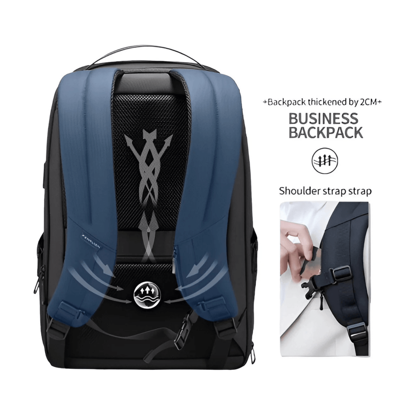 CarryQuest® - Laptop Rugzak - USB Oplaadfunctie - 35L - Laptopvak tot 15.6 inch - Grijs