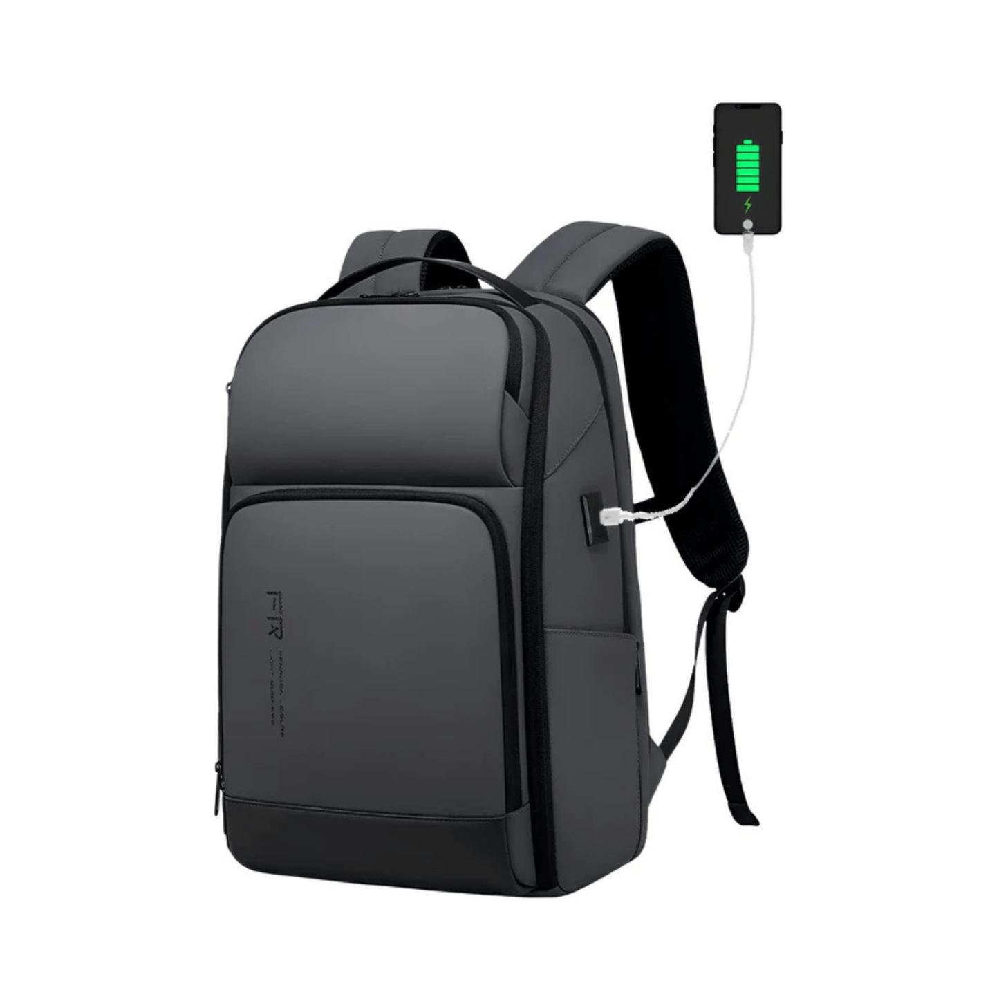 CarryQuest® - Laptop Rugzak - USB Oplaadfunctie - 35L - Laptopvak tot 15.6 inch - Grijs