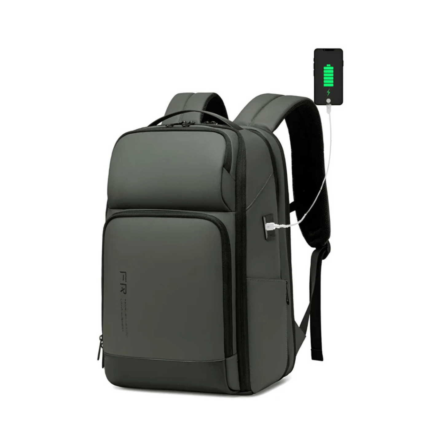 CarryQuest® - Laptop Rugzak - USB Oplaadfunctie - 35L - Laptopvak tot 15.6 inch - Groen