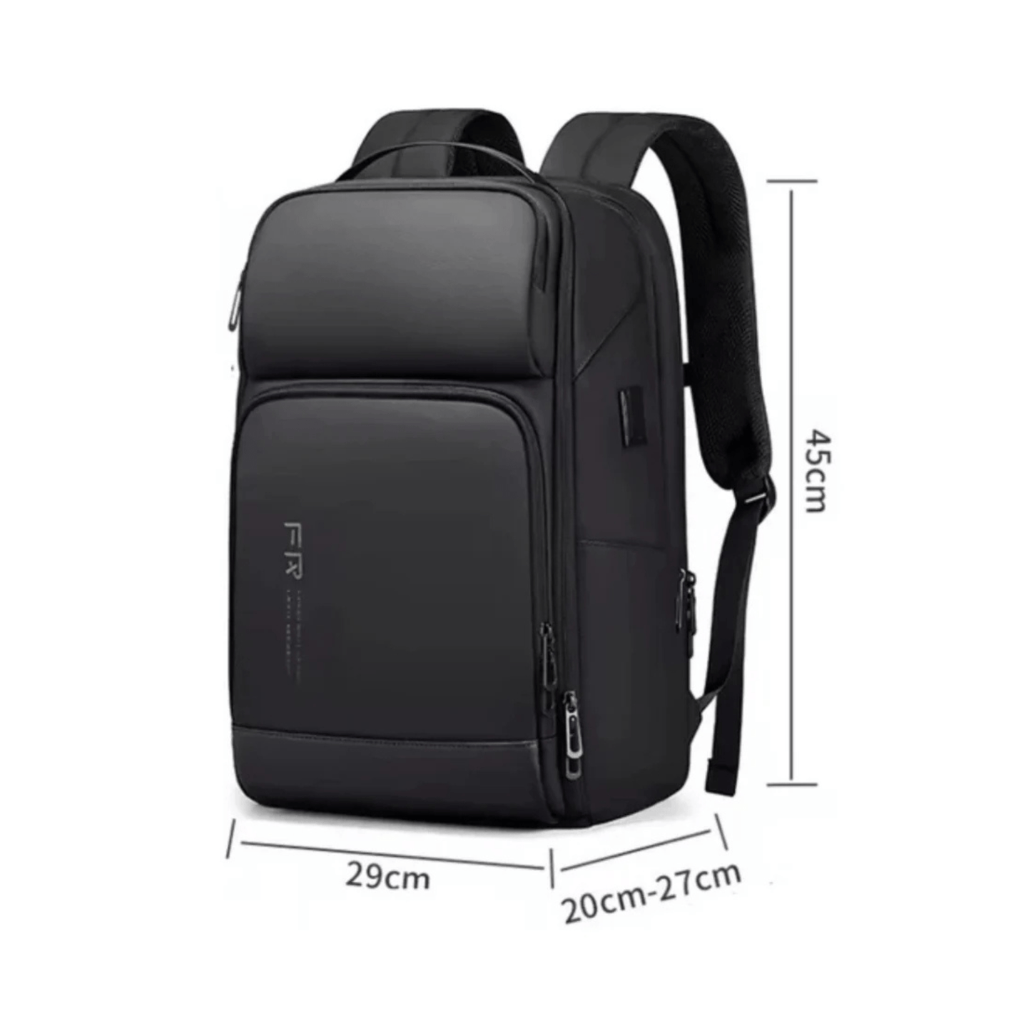 CarryQuest® - Laptop Rugzak - USB Oplaadfunctie - 35L - Laptopvak tot 15.6 inch - Zwart