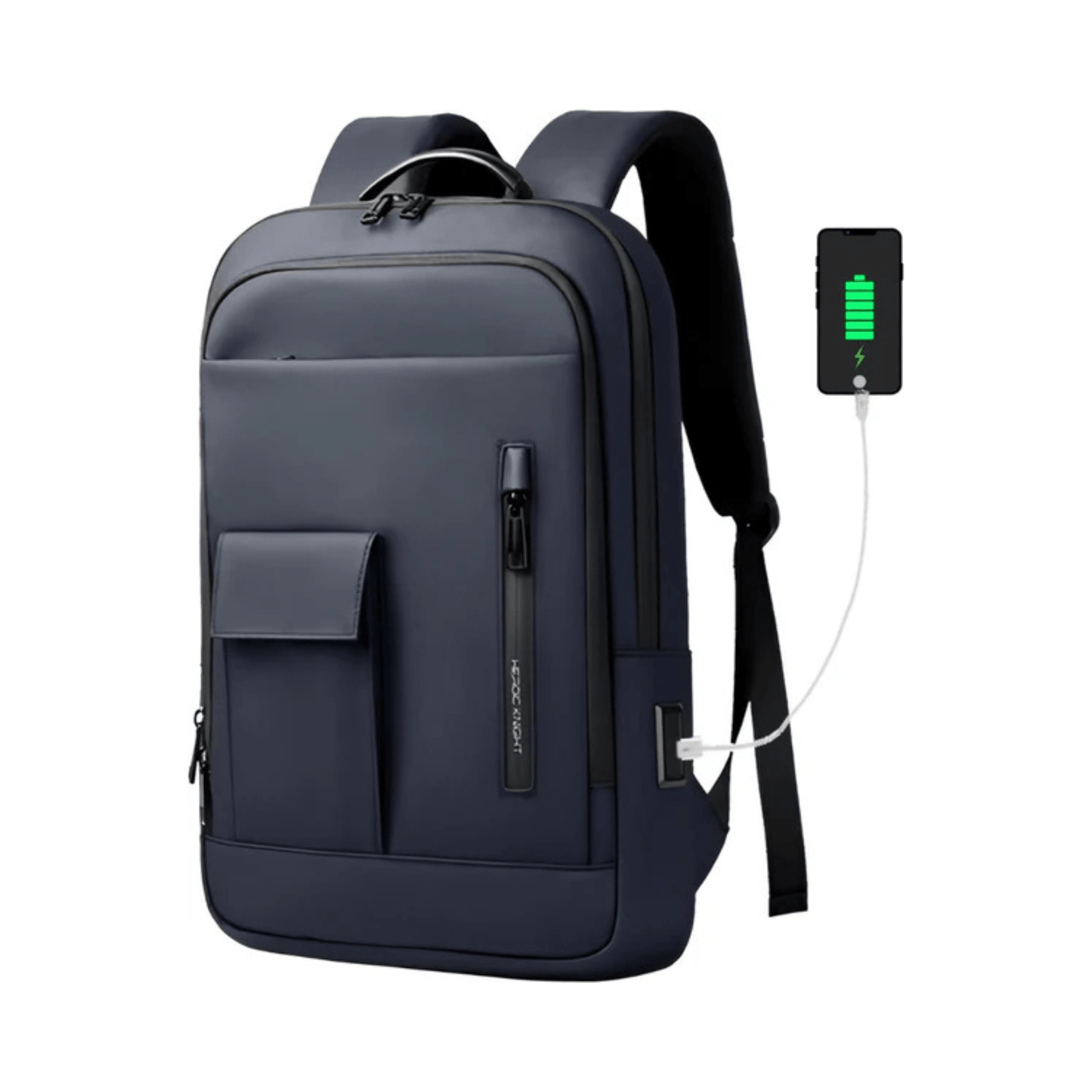 CarryQuest® - Laptop Rugzak voor Mannen - 15.6" Laptoptas - Waterdicht - USB - Oplaadpoort - Blauw