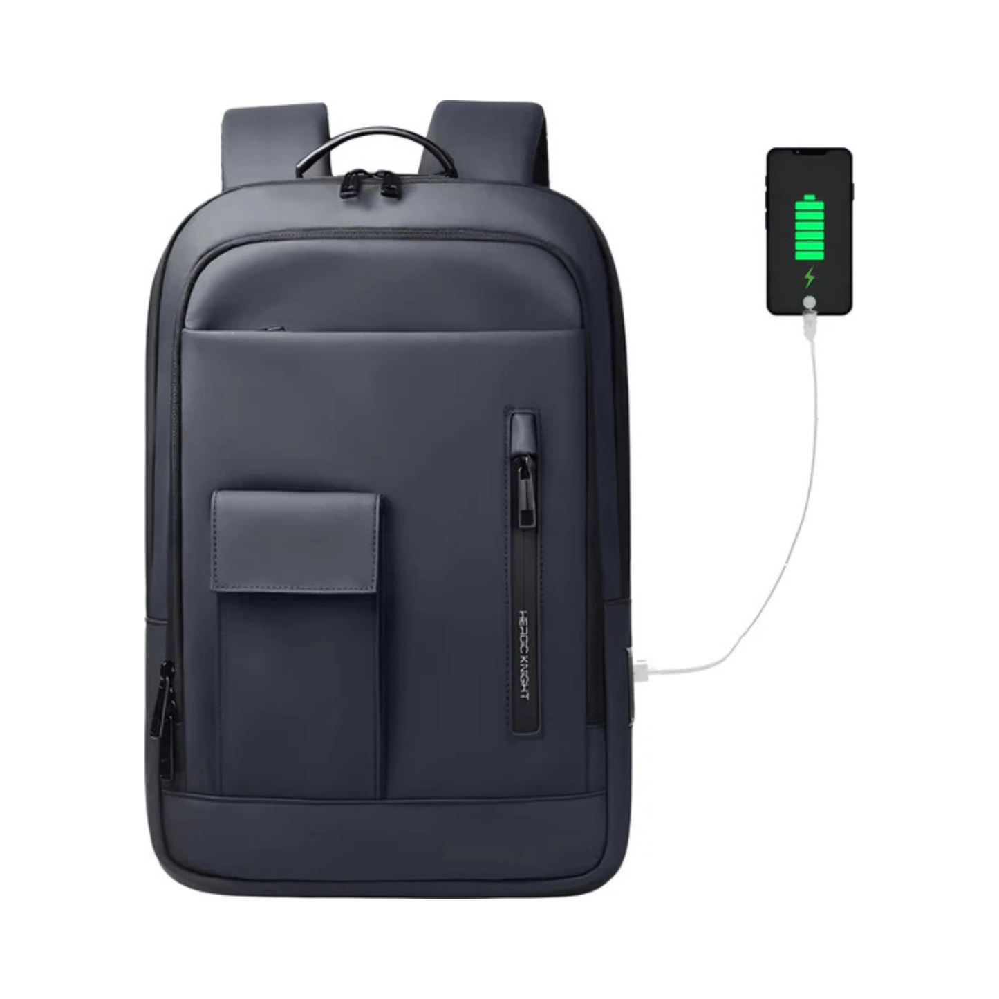 CarryQuest® - Laptop Rugzak voor Mannen - 15.6" Laptoptas - Waterdicht - USB - Oplaadpoort - Blauw