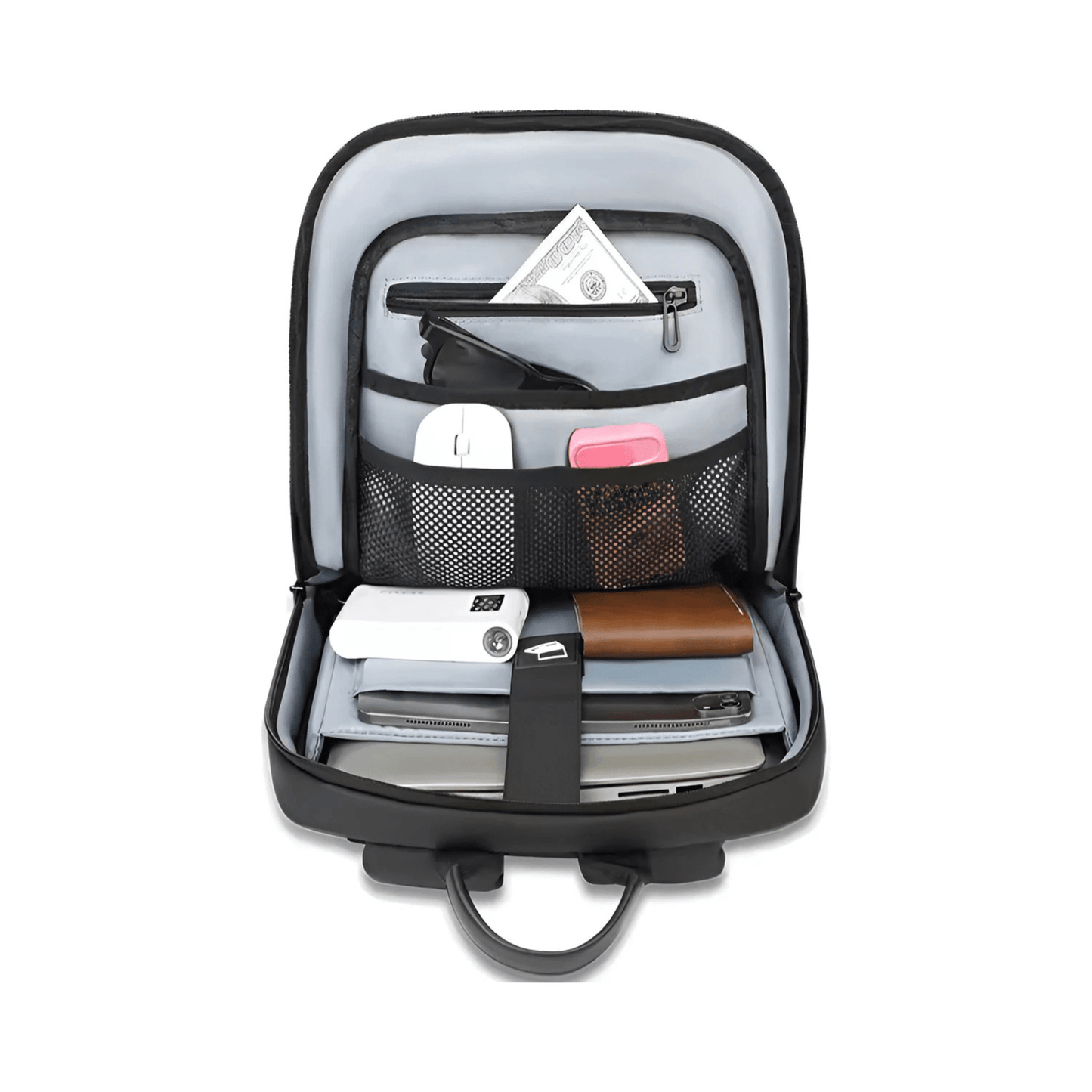 CarryQuest® - Laptoptas - Rugzak - Mannen - 15.6 Inch - Waterdicht - Lichtgewicht - Zwart