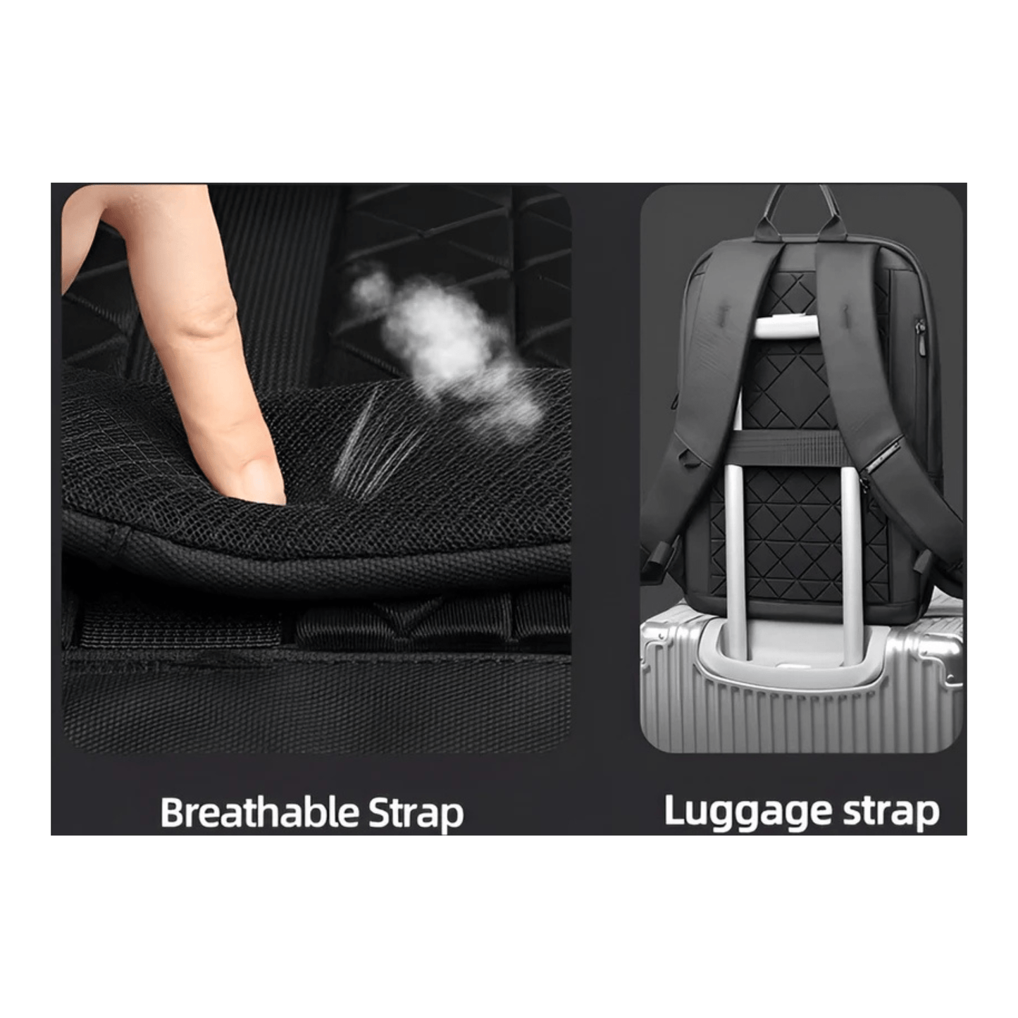 CarryQuest® - Laptoptas - Rugzak - Mannen - 15.6 Inch - Waterdicht - Lichtgewicht - Zwart