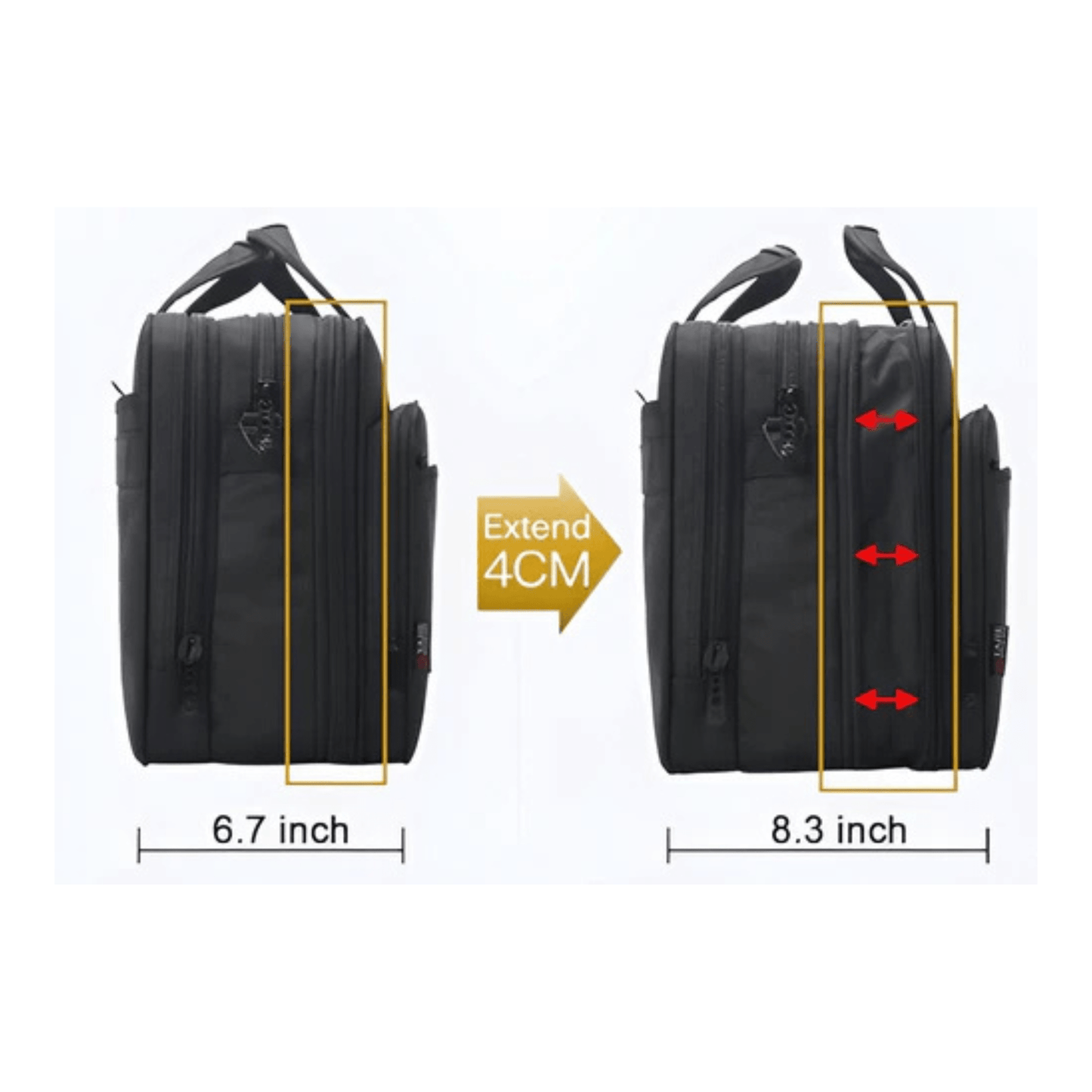 CarryQuest® - Laptoptas - Super Capaciteit Heren Laptop Aktetas - Geschikt voor 15 inch Laptops - Zwart