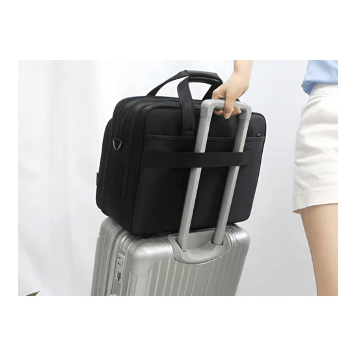 CarryQuest® - Laptoptas - Super Capaciteit Heren Laptop Aktetas - Geschikt voor 15 inch Laptops - Zwart