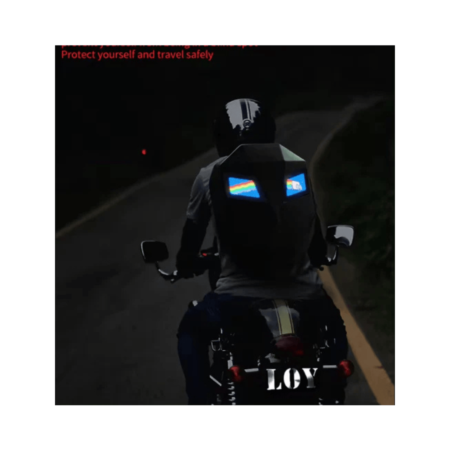 CarryQuest® - LED - rugzak + 20000mAh SOLAR Powerbank - Maat L - Motorrugzak - Motor Rugzak - Zwart