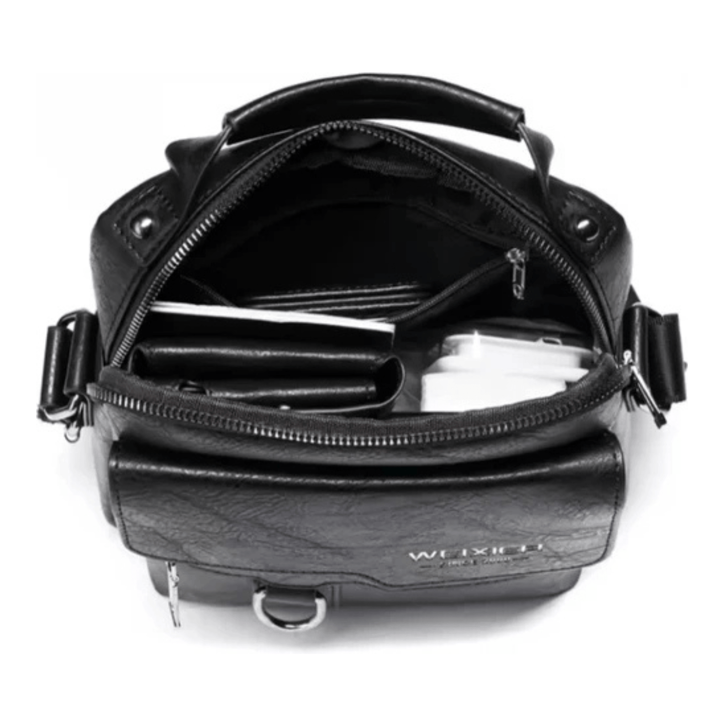 CarryQuest® - Mannen Schoudertas - Reis schoudertas heren - Stijlvol en Functionee - Zwart