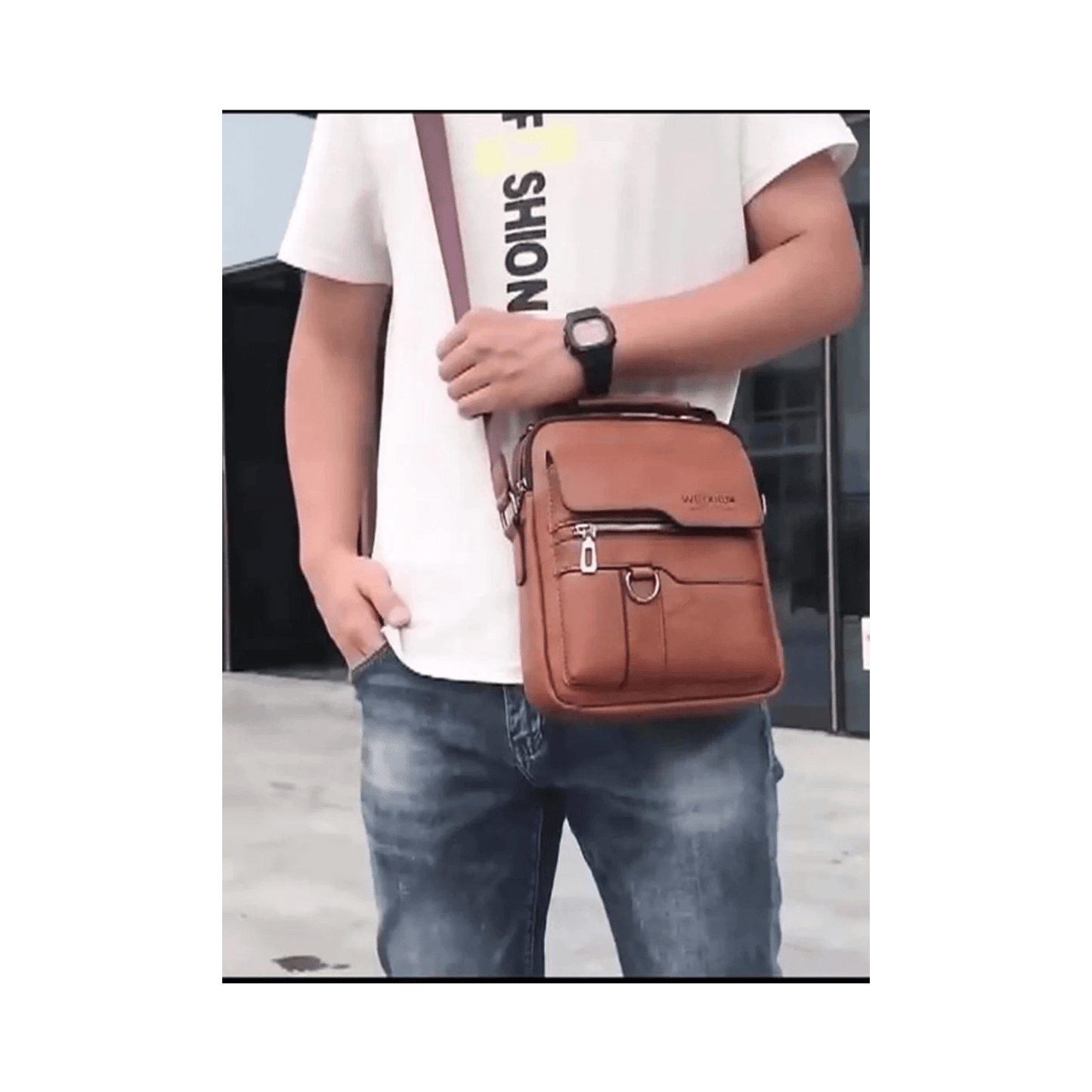 CarryQuest® - Mannen Schoudertas - Reis schoudertas heren - Stijlvol en Functionee - Zwart