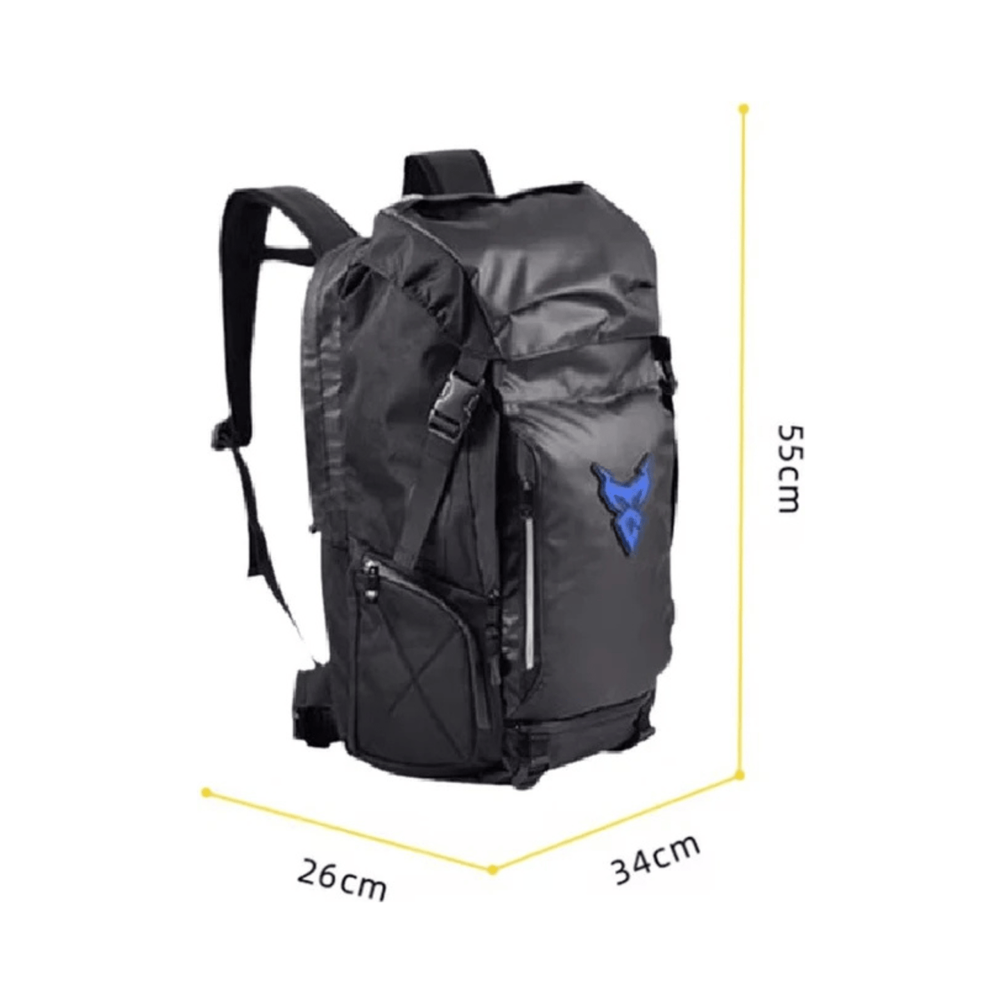 CarryQuest® - Motor Rugzak - 48L - Waterdichte Rugzak - Motortransport - Laptop Backpack - Zwart/Blauw
