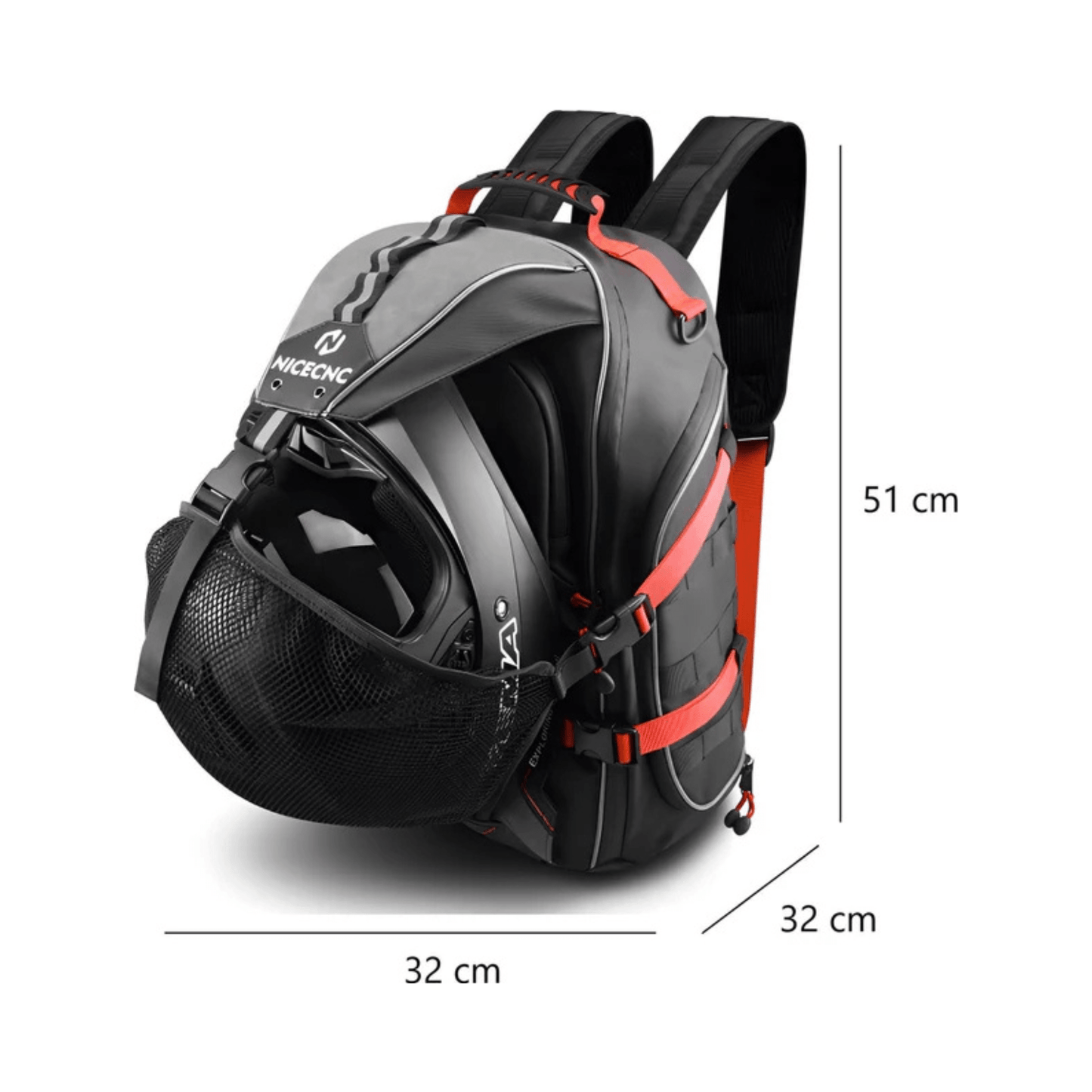 CarryQuest® - Motor Rugzak - Motorfiets Rugzak - Waterdicht 35L met USB Oplaadpoor - Rood