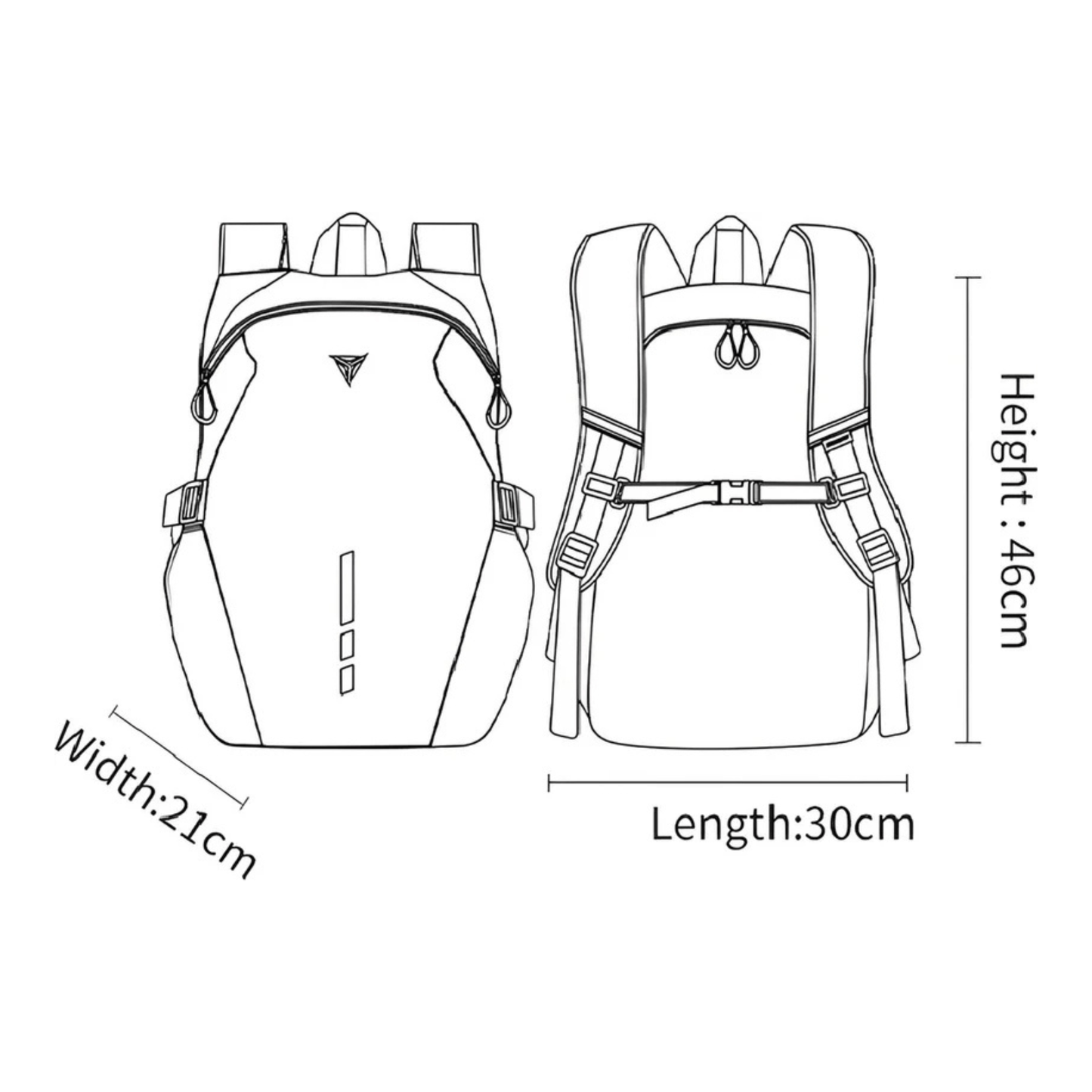 CarryQuest® - Motor Rugzak - Motorfiets Rugzak - Waterdicht 35L met USB Oplaadpoor - Zwart