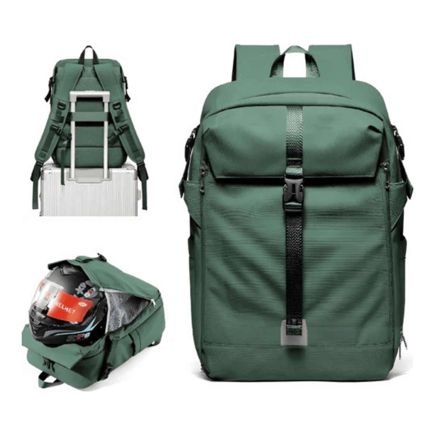 CarryQuest® - Motor Rugzak - Waterdichte Rugzak - Duurzaam Nylon - Comfortabele Schouderbanden - Groen
