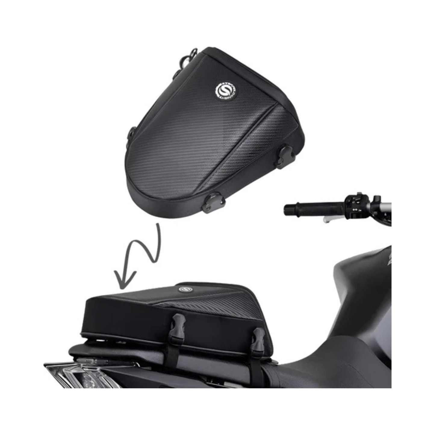 CarryQuest® - Motor Rugzak - Zadeltas Motor - Motorfiets Achtertas - Motorrugzak - Zwart