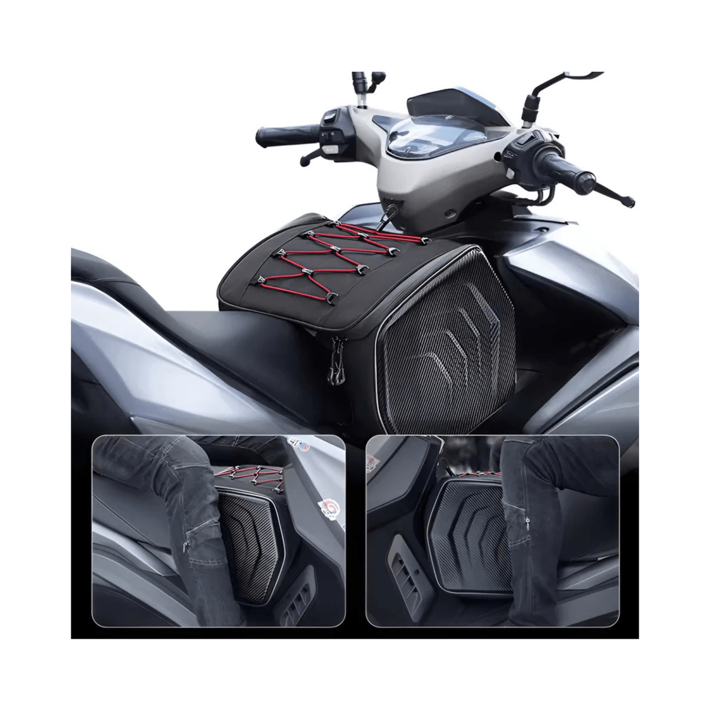CarryQuest® - Motor Rugzak - Zadeltas Motor - Motorrugzak - 25L Capaciteit + Reflecterende Strips - Rood