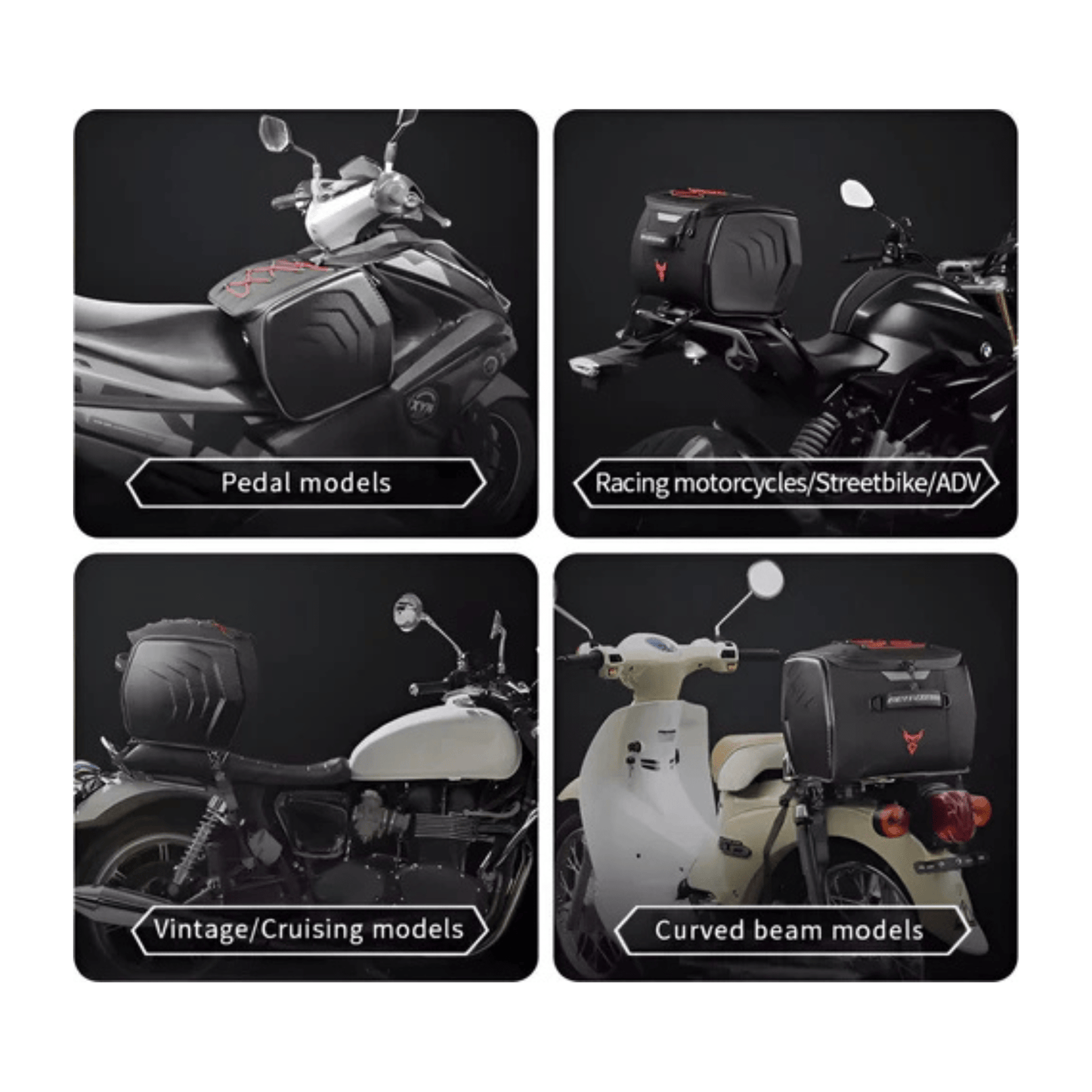CarryQuest® - Motor Rugzak - Zadeltas Motor - Motorrugzak - 25L Capaciteit + Reflecterende Strips - Rood