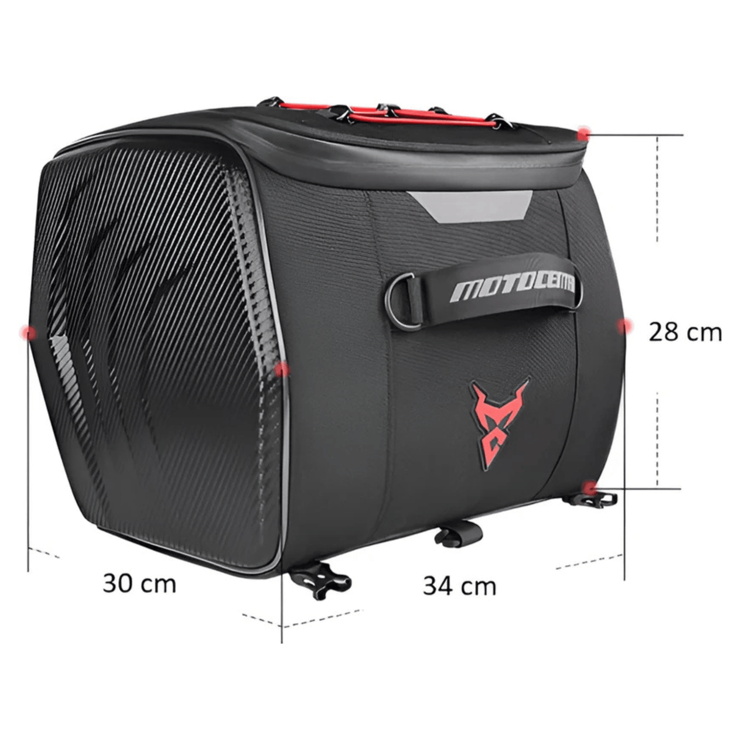 CarryQuest® - Motor Rugzak - Zadeltas Motor - Motorrugzak - 25L Capaciteit + Reflecterende Strips - Rood