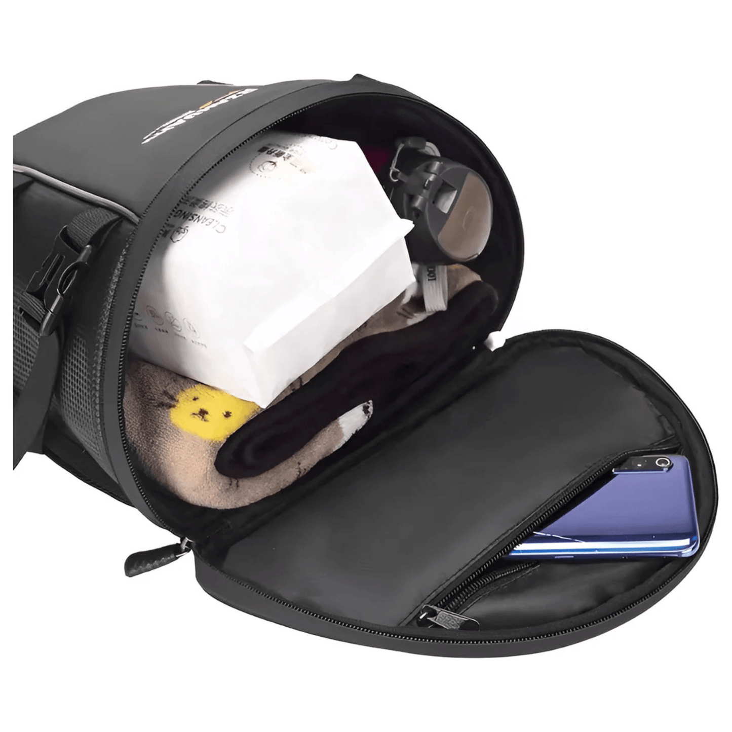 CarryQuest® - Motor Rugzak - Zadeltas Motor - Uitbreidbaar van 7 tot 13 Liter - Comfortabel Draaggemak - Zwart