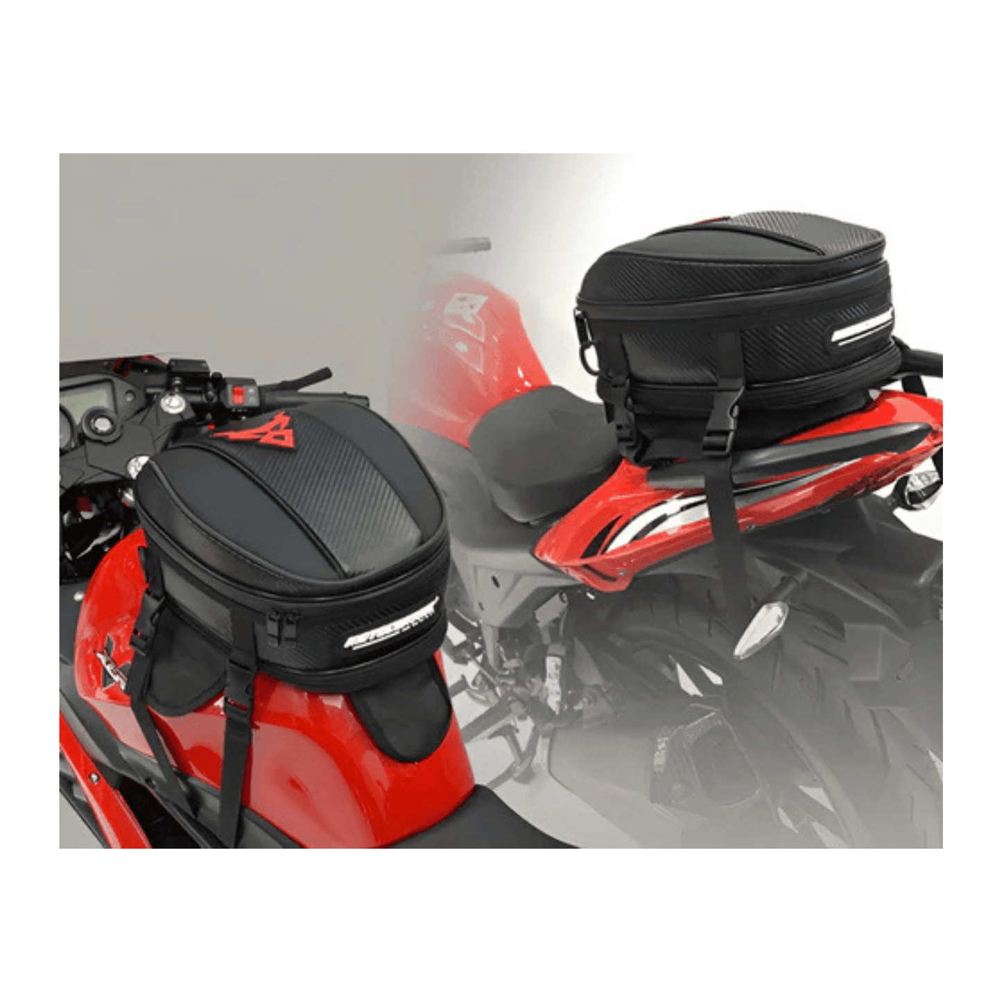 CarryQuest® - Motor Tanktas en Zadeltas in 1 - Motor Zadeltas - 11,5L Voor + 15L Achter - Groen