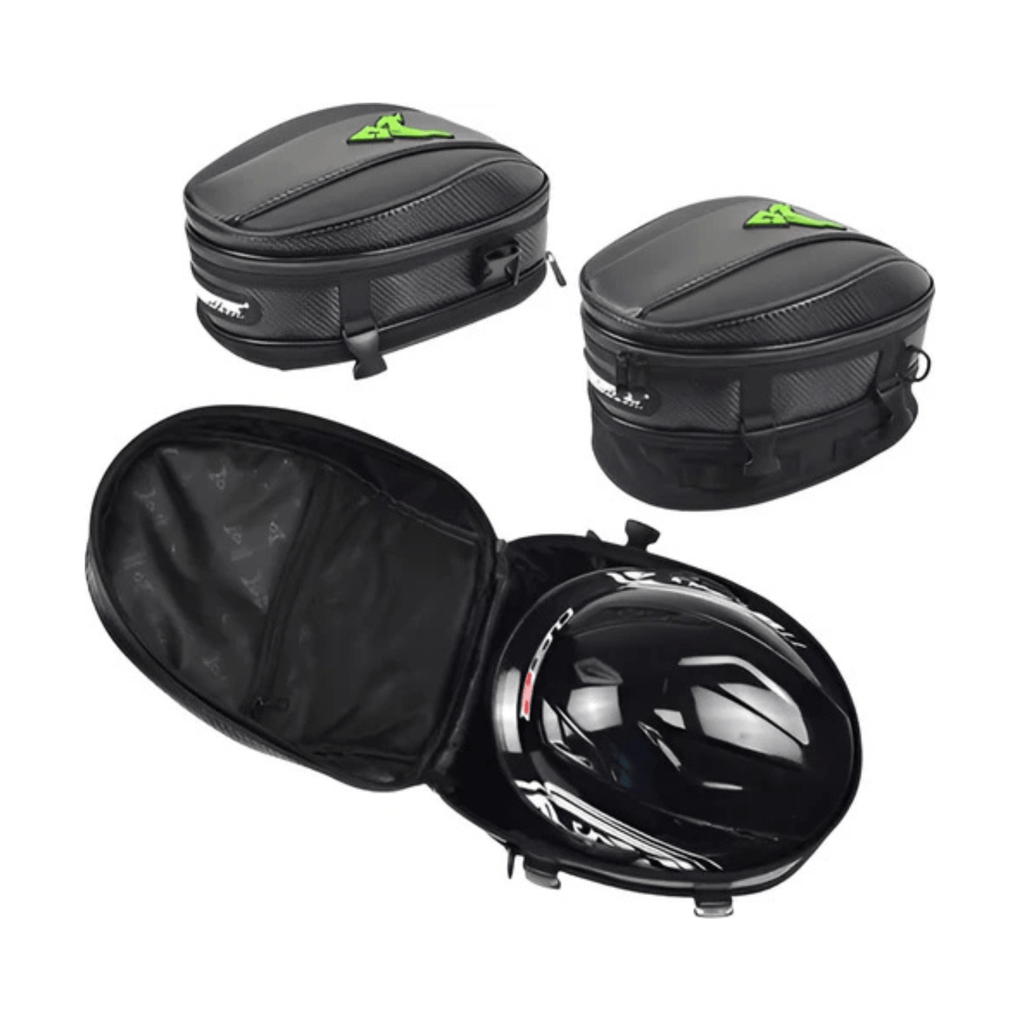 CarryQuest® - Motor Tanktas en Zadeltas in 1 - Motor Zadeltas - 11,5L Voor + 15L Achter - Groen