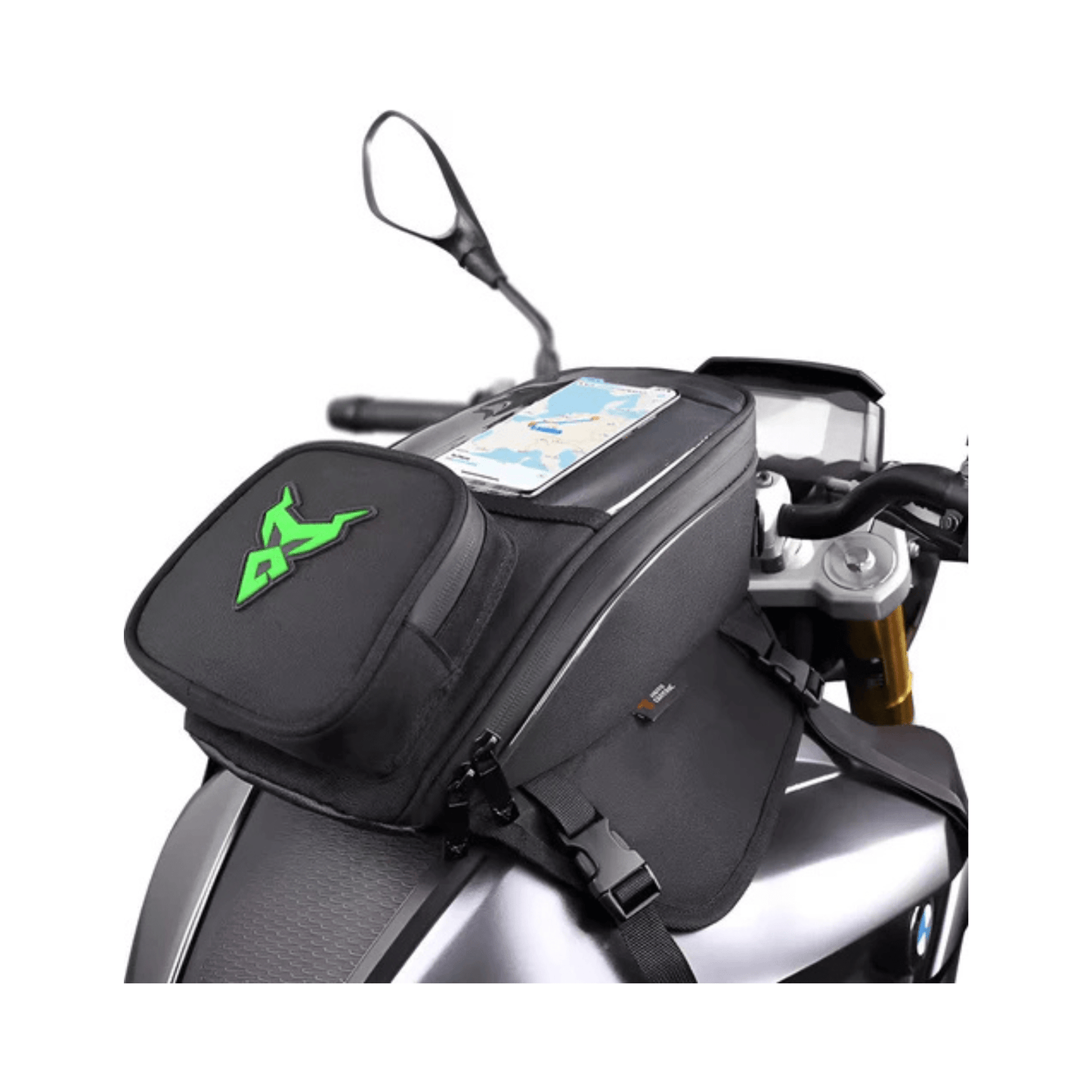 CarryQuest® - Motor Tanktas - Universele Magnetische Navigatietas - Groen