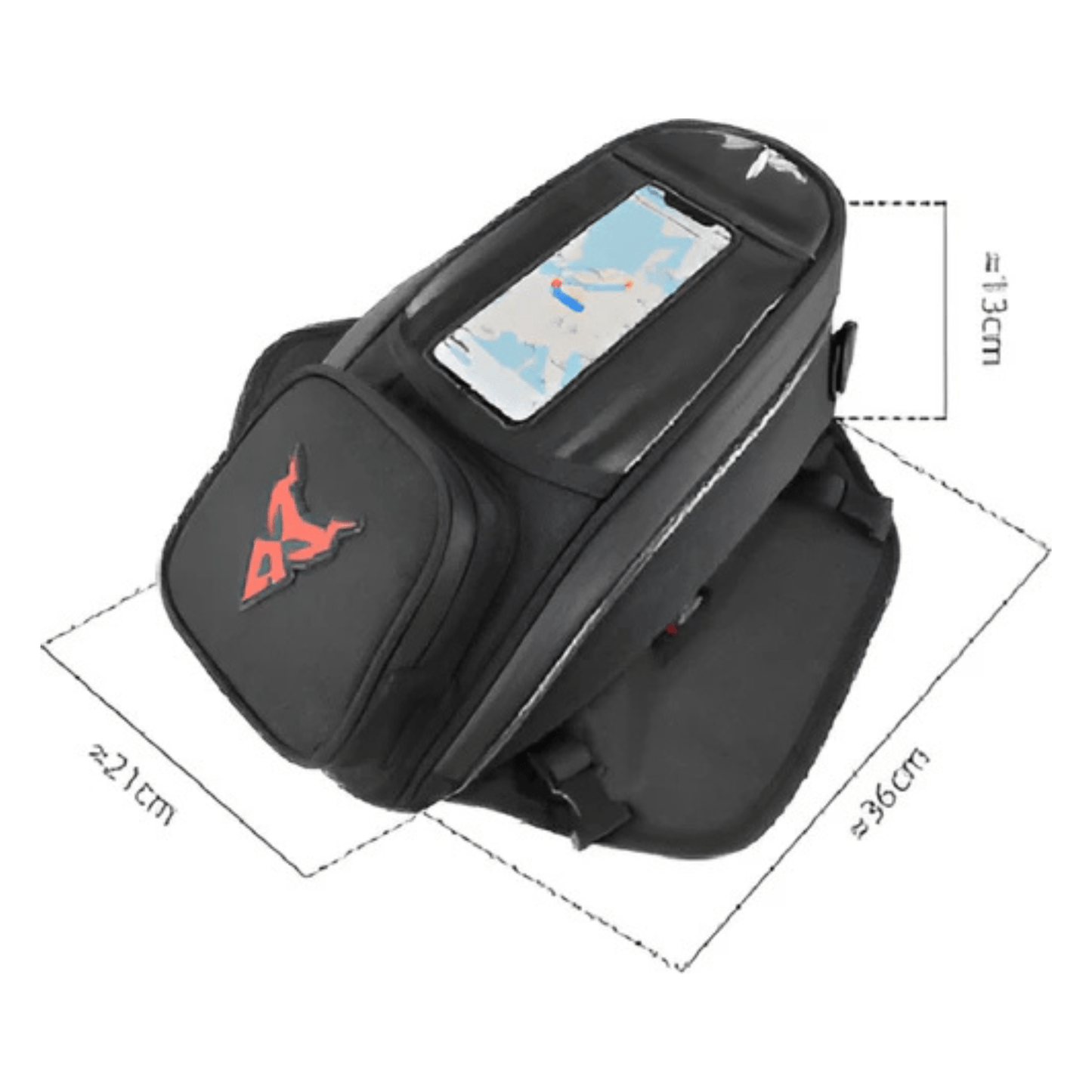 CarryQuest® - Motor Tanktas - Universele Magnetische Navigatietas - Rood