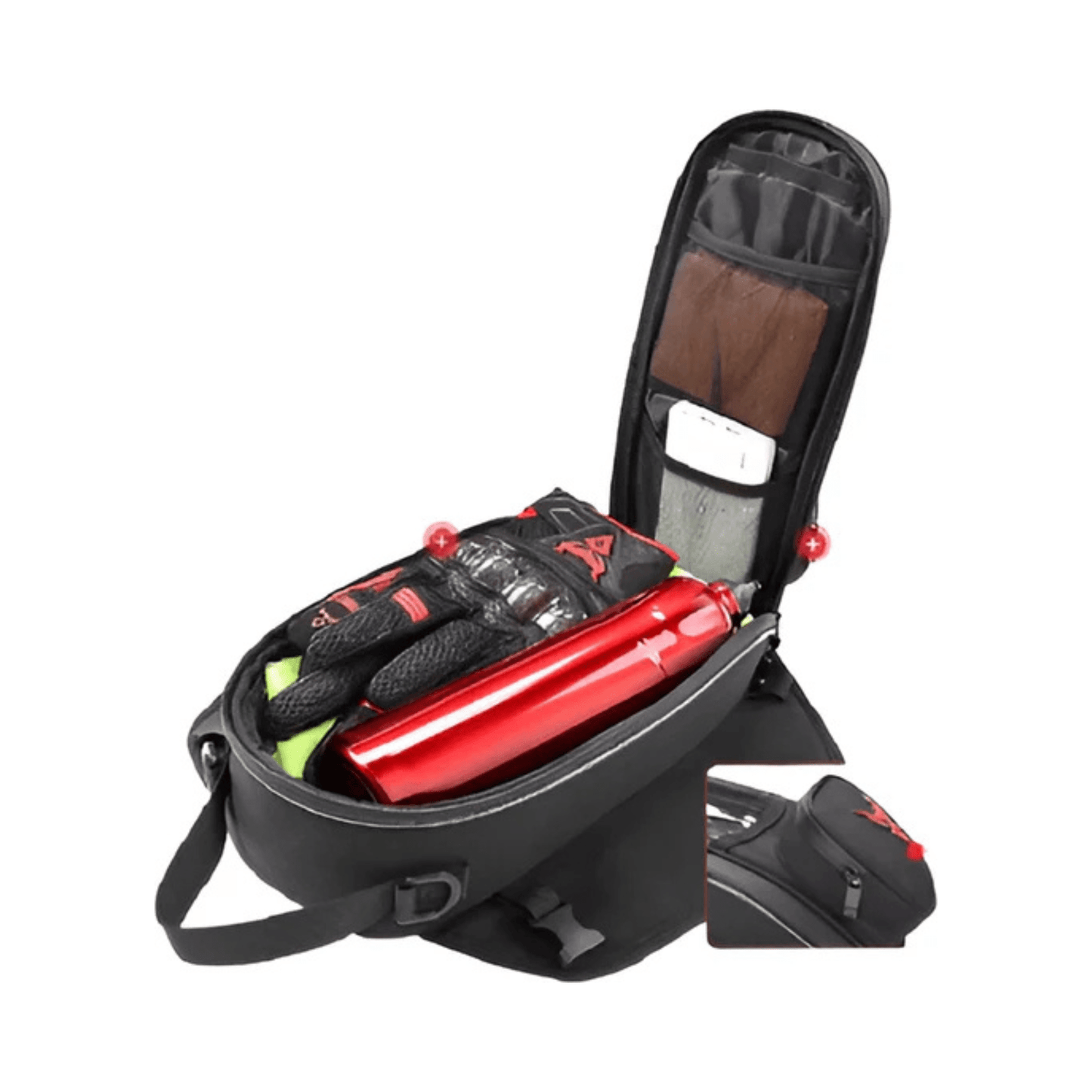 CarryQuest® - Motor Tanktas - Universele Magnetische Navigatietas - Rood