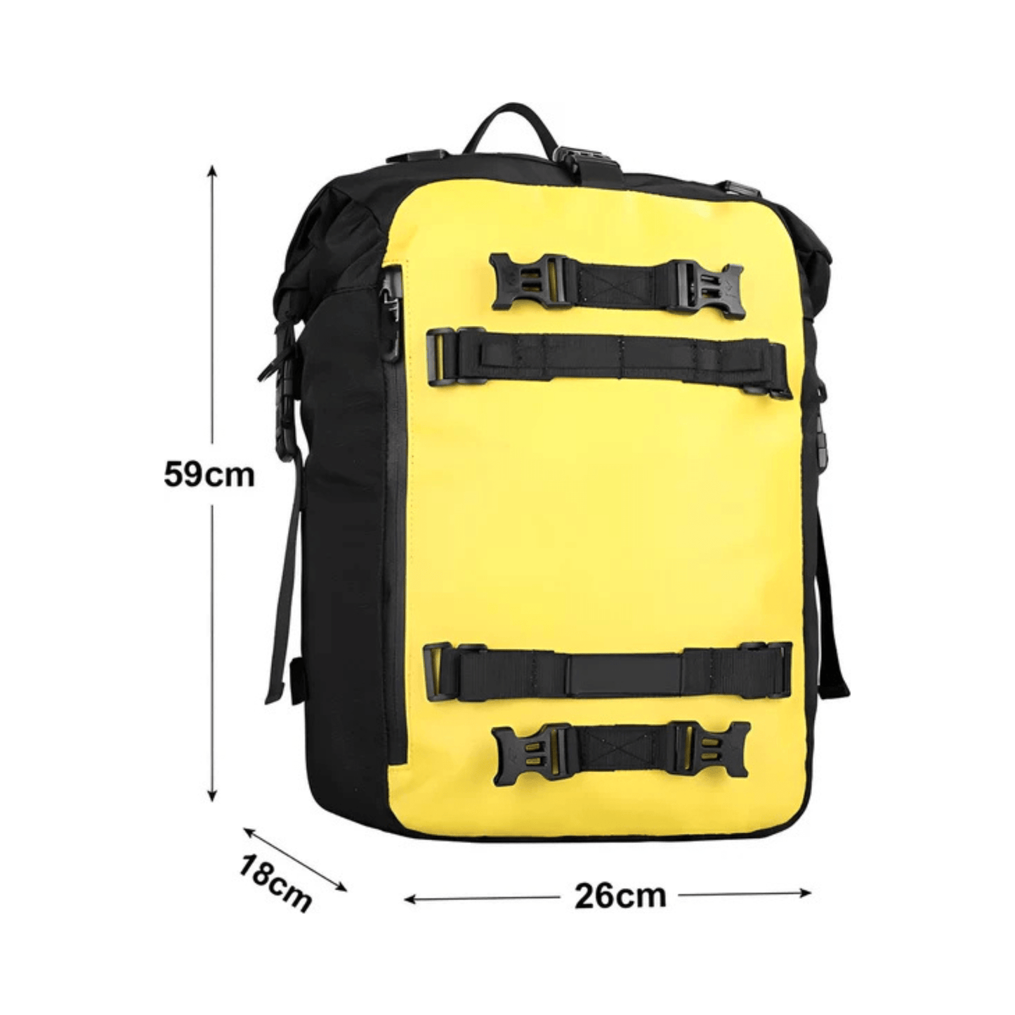 CarryQuest® - Motorfiets Achter Tas 30L Waterdicht - Fietsrugzak Universeel - 20L - Geel