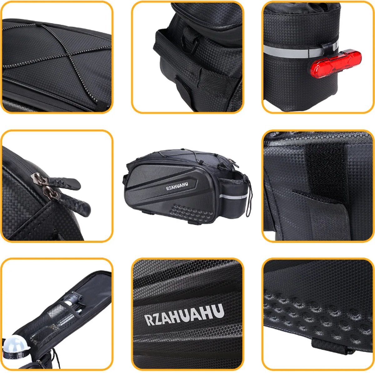 CarryQuest® - Multifunctionele Fietstas 10L - Duurzaam & Waterdicht - Ruimte voor Lunchpakket, Waterflessen & Gereedschap - Fietsen, Bagagedrager, Handtas, Schoudertas - Bestel...