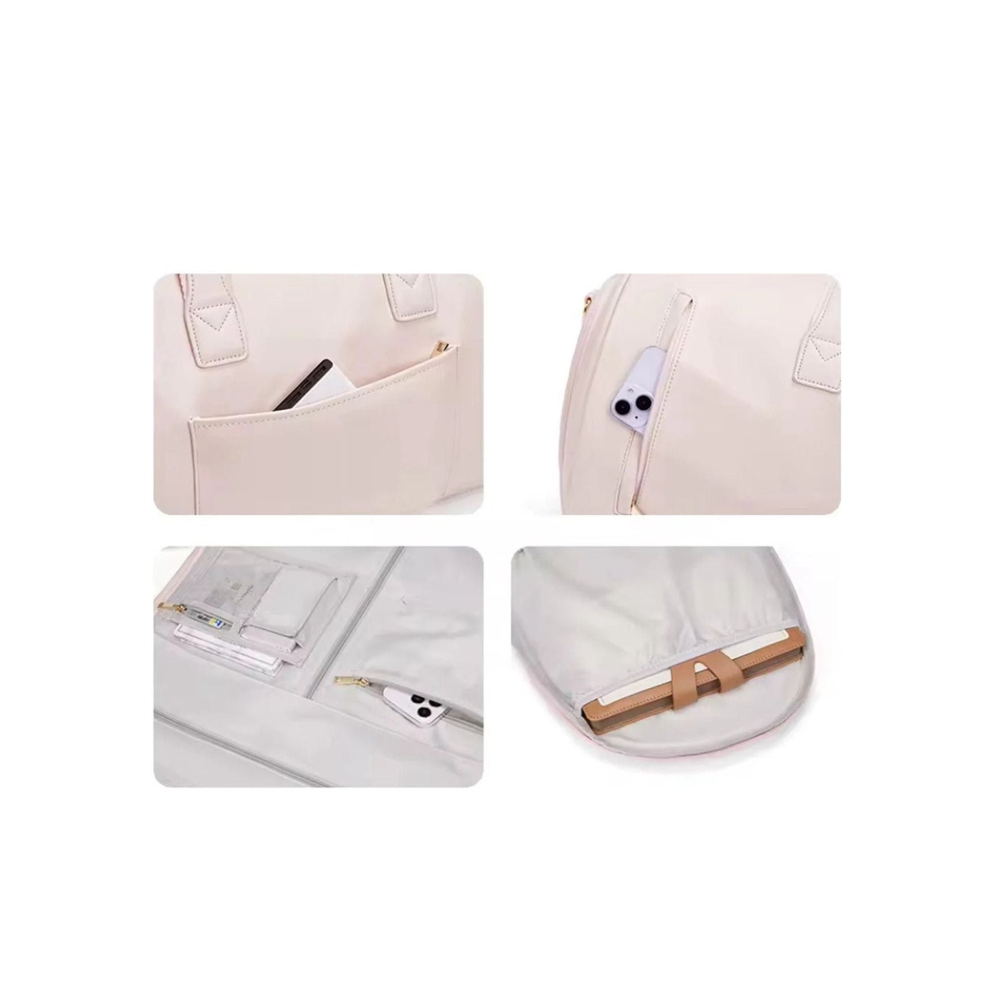CarryQuest® - Multifunctionele Reis - /Handtas - Dames en Heren - PU - leer - Roze