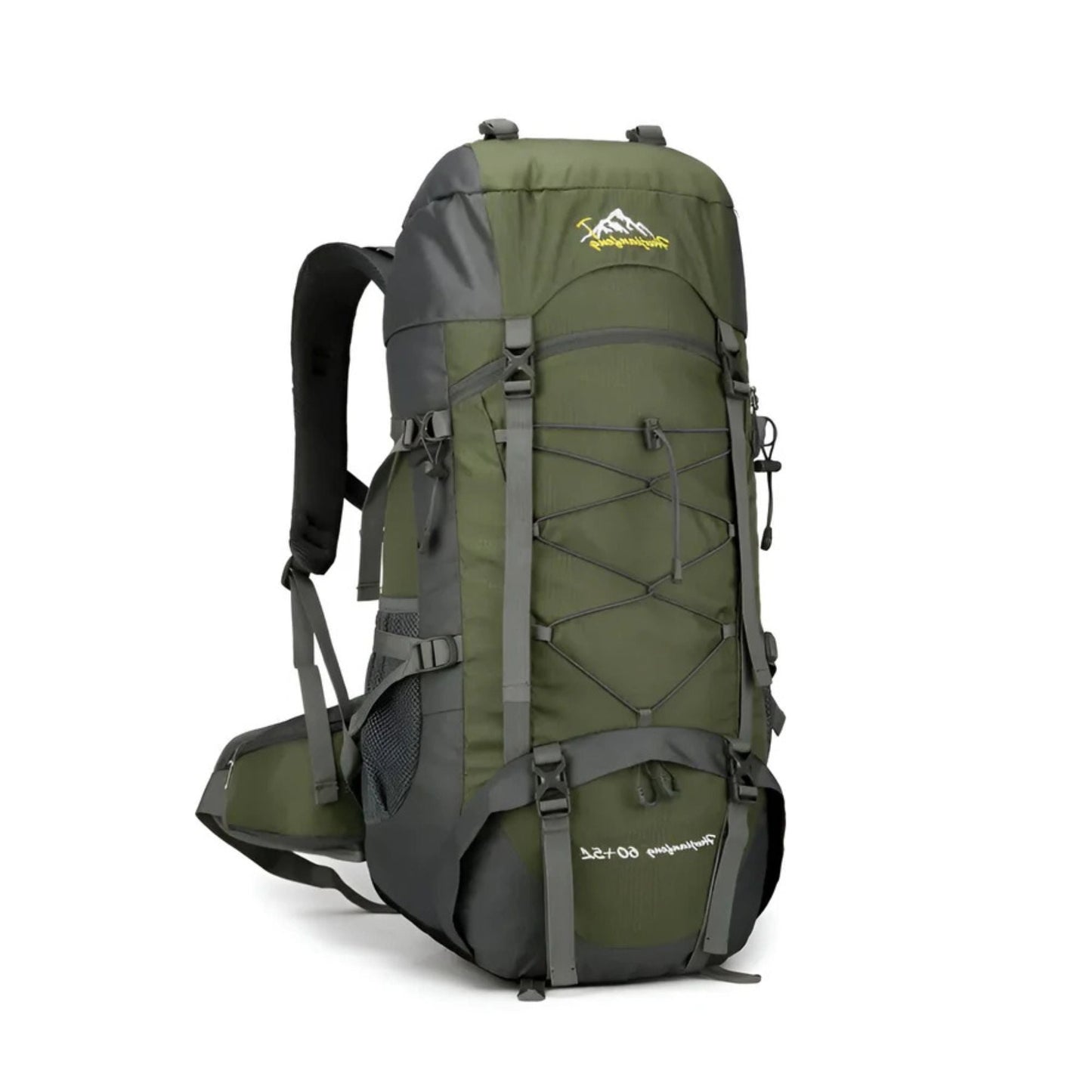 CarryQuest® - Outdoor Bergbeklimming Rugzak 65L - Afneembare Schouderriem + Schoenentas - Wandeltassen - Groen