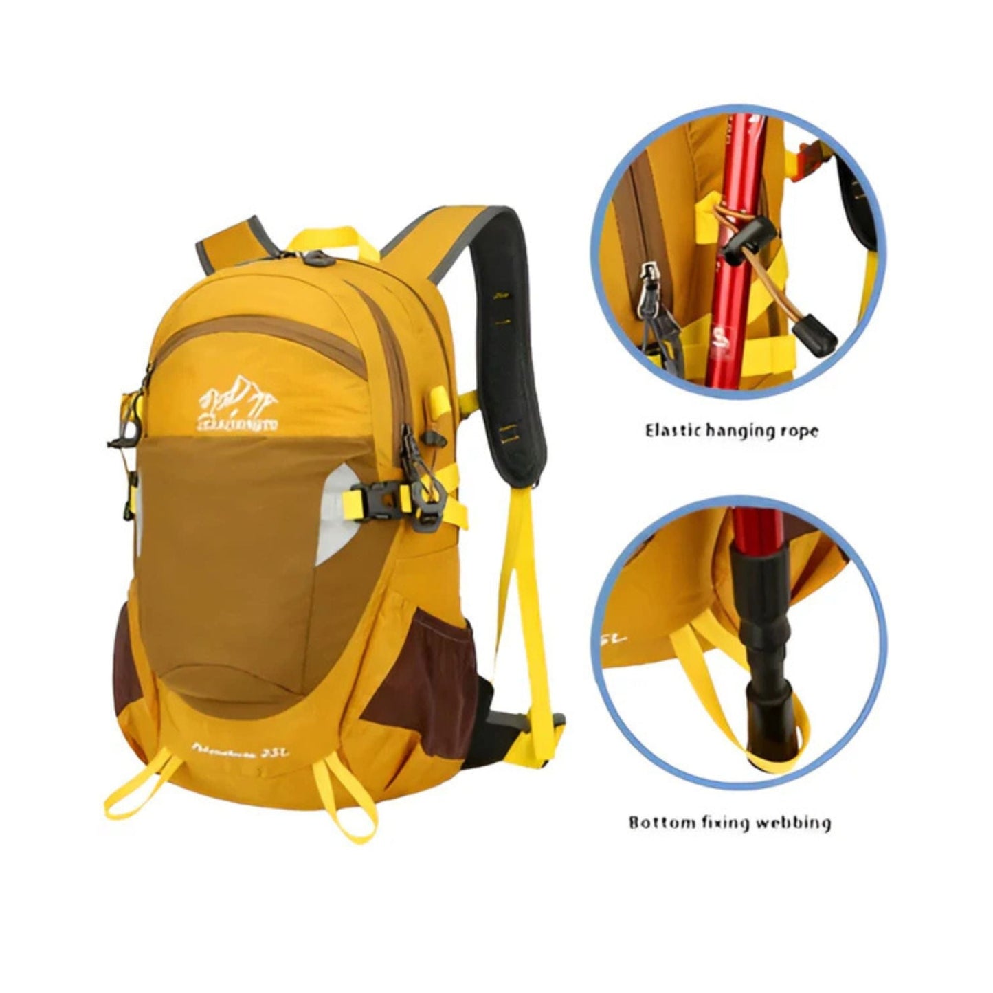 CarryQuest® - Outdoor Hiking Rugzak - Lichtgewicht + Wateropslag - Unisex - 25L - Zwart