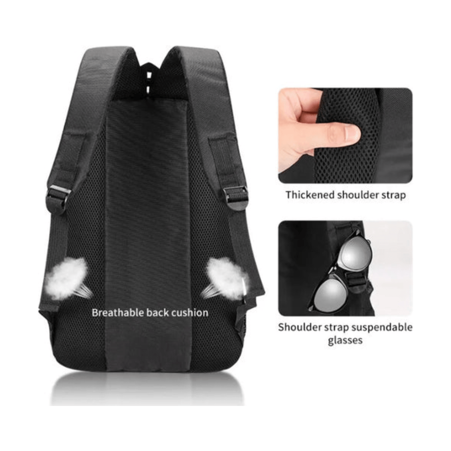 CarryQuest® - Outdoor Travel Custom Design School Backpack - Schoolreizen - Zwart
