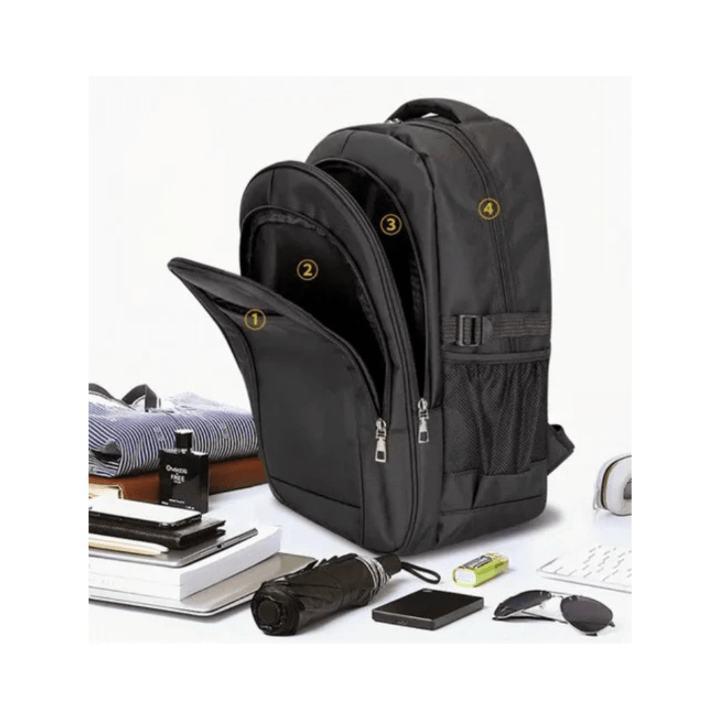 CarryQuest® - Outdoor Travel - Schoolrugzak - Duurzaam - Dagelijks gebruik - Zwart