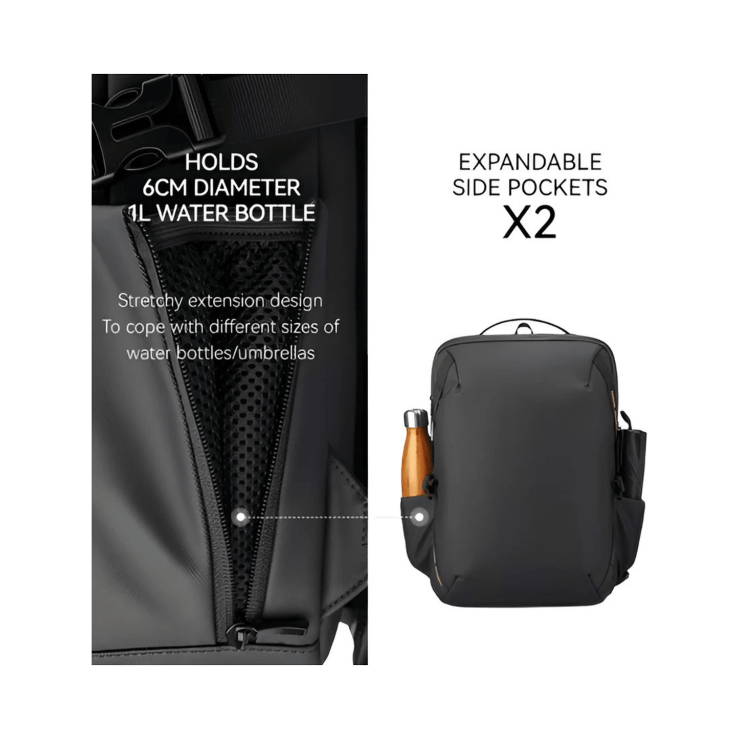 CarryQuest® - Oxford Reis Heren Laptop Rugzak - Waterdicht - Comfortabel & Stijlvol - Zwart