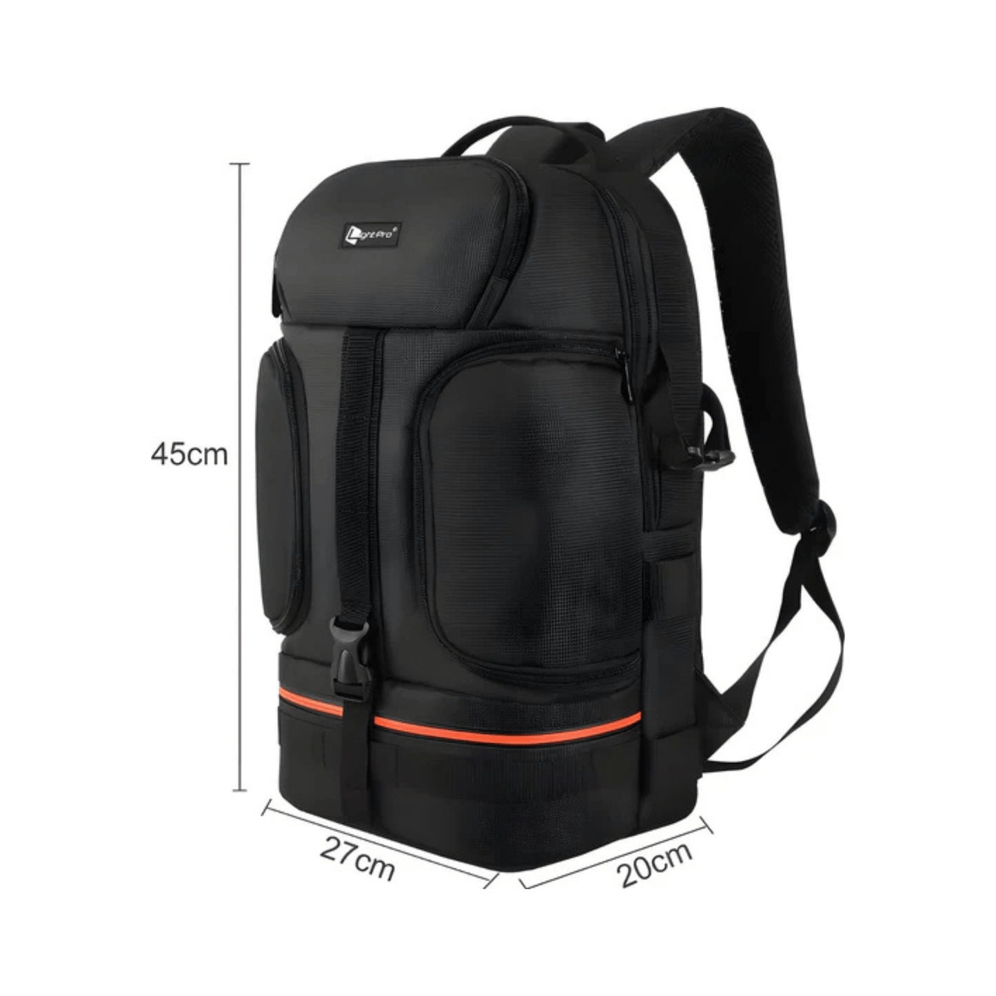 CarryQuest® Professionele Waterdichte Camera Schouders Rugzak - DSLR + 3 Lenzen + 2 Statieven - Oranje
