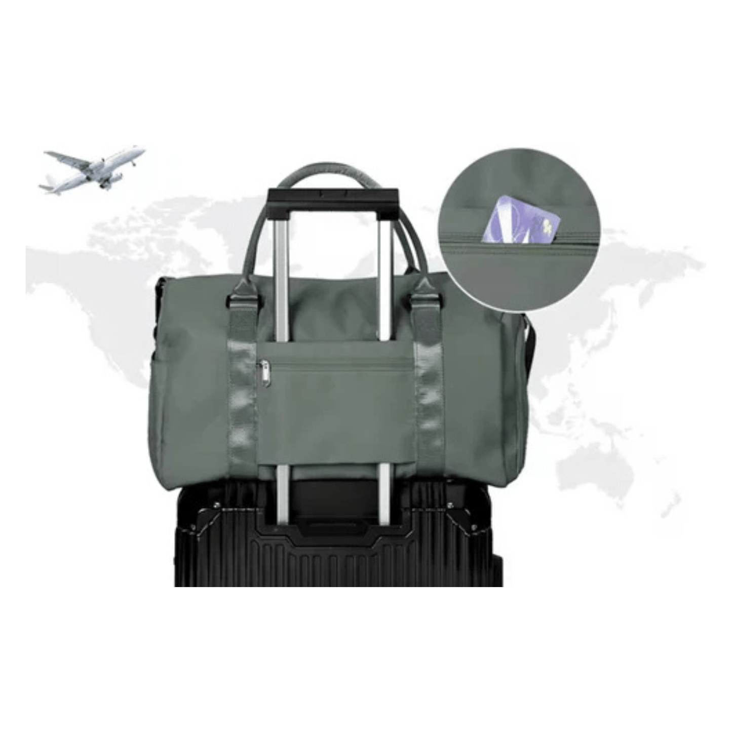 CarryQuest® - Reistassen Handbagage - Weekendtas - Reis - Yoga - Sport - Groen