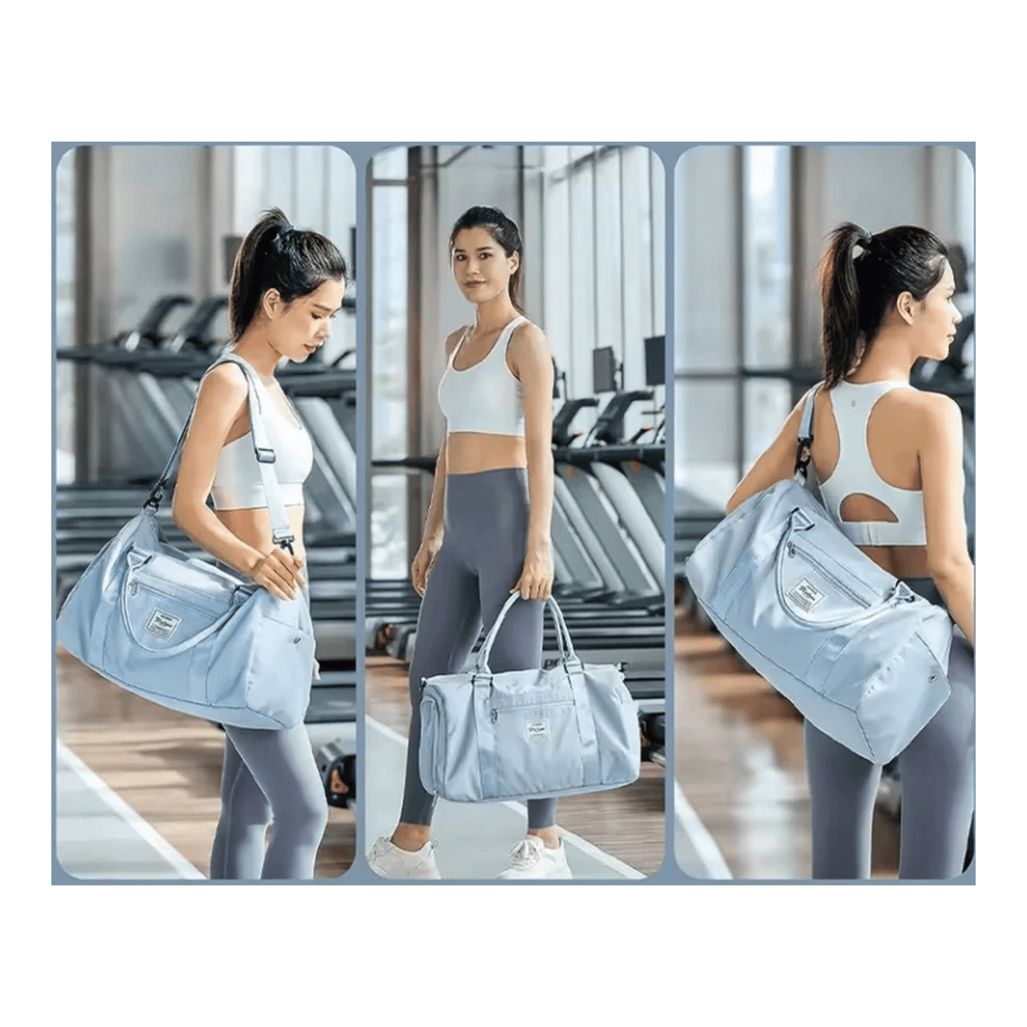 CarryQuest® - Reistassen Handbagage - Weekendtas - Reis - Yoga - Sport - Licht Blauw
