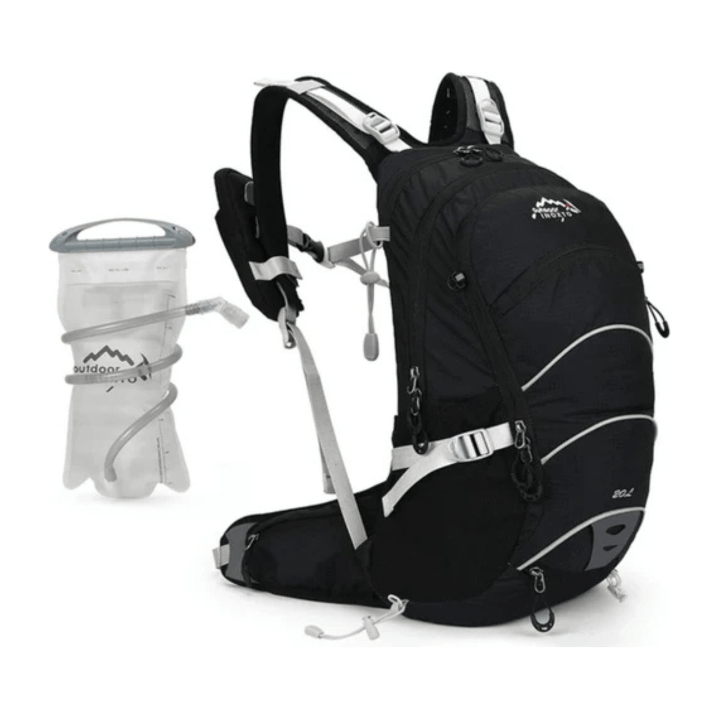 CarryQuest® - Rugzak 20L - Waterdicht - Intern - polyester materiaal - Zwart