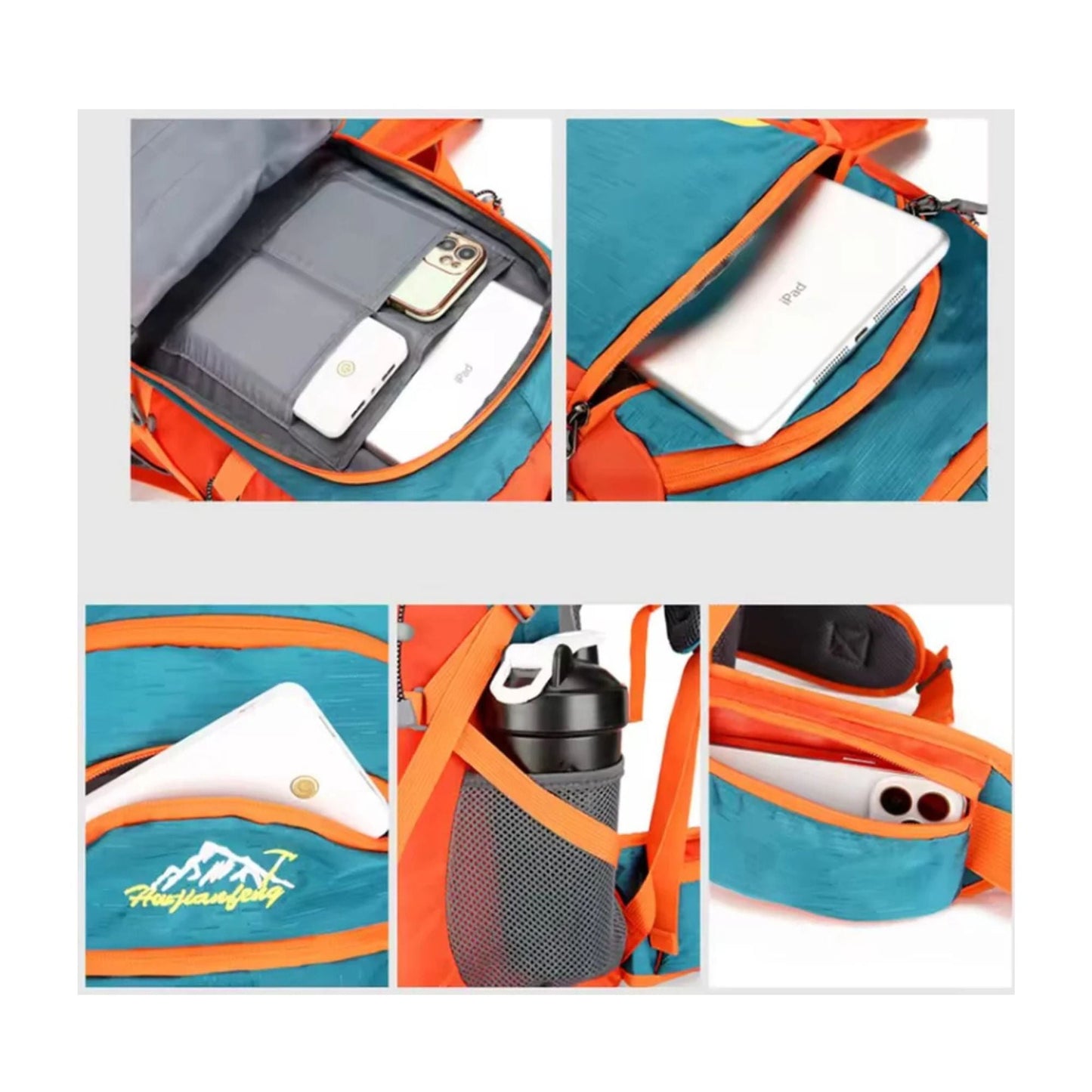 CarryQuest® - Rugzak - Waterzak - Wandel rugzak - Regenhoes - 35L - 2L - Waterzak Wandelen - Zwart