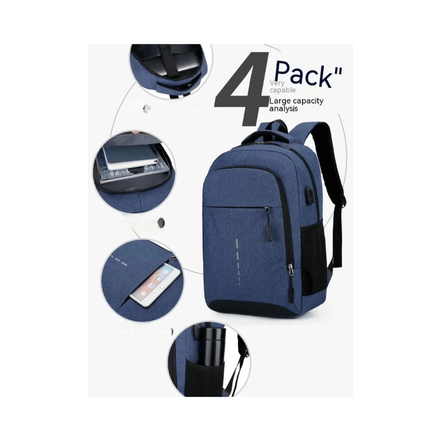 CarryQuest® - Ruime en veelzijdige rugzak - 20 - 35 liter - Geweldige capaciteit - Duurzaam - Blauw