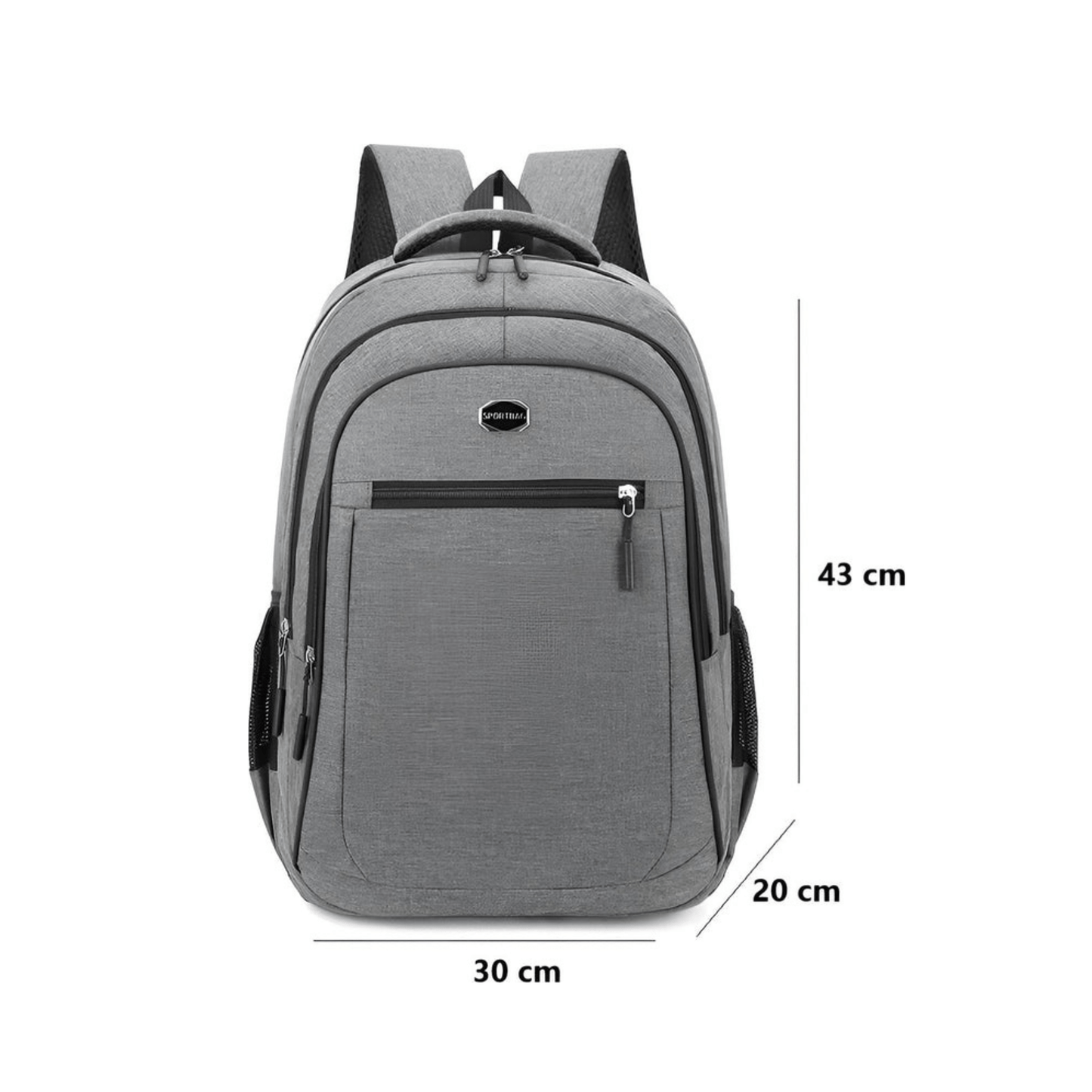 CarryQuest® - Ruime Rugzak Studenten - Waterdicht & Slijtvast - Grijs
