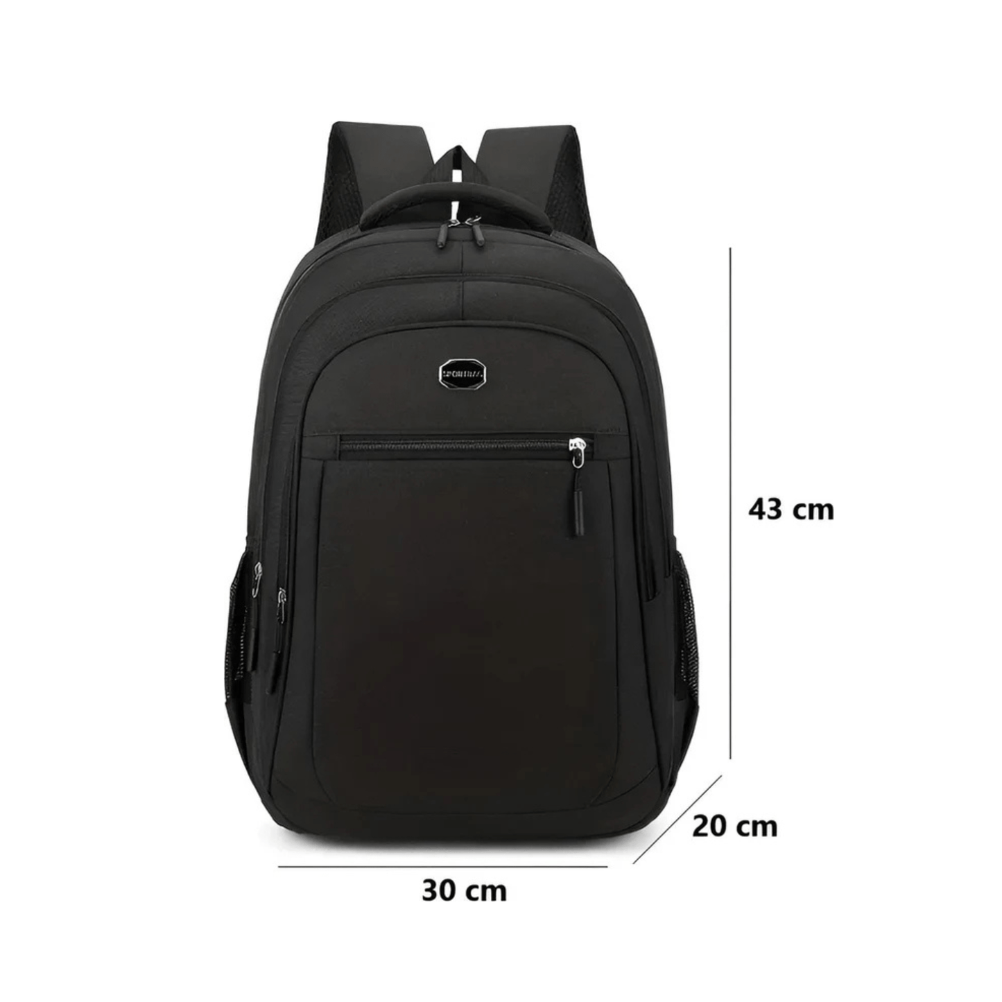 CarryQuest® - Ruime Rugzak Studenten - Waterdicht & Slijtvast - Zwart
