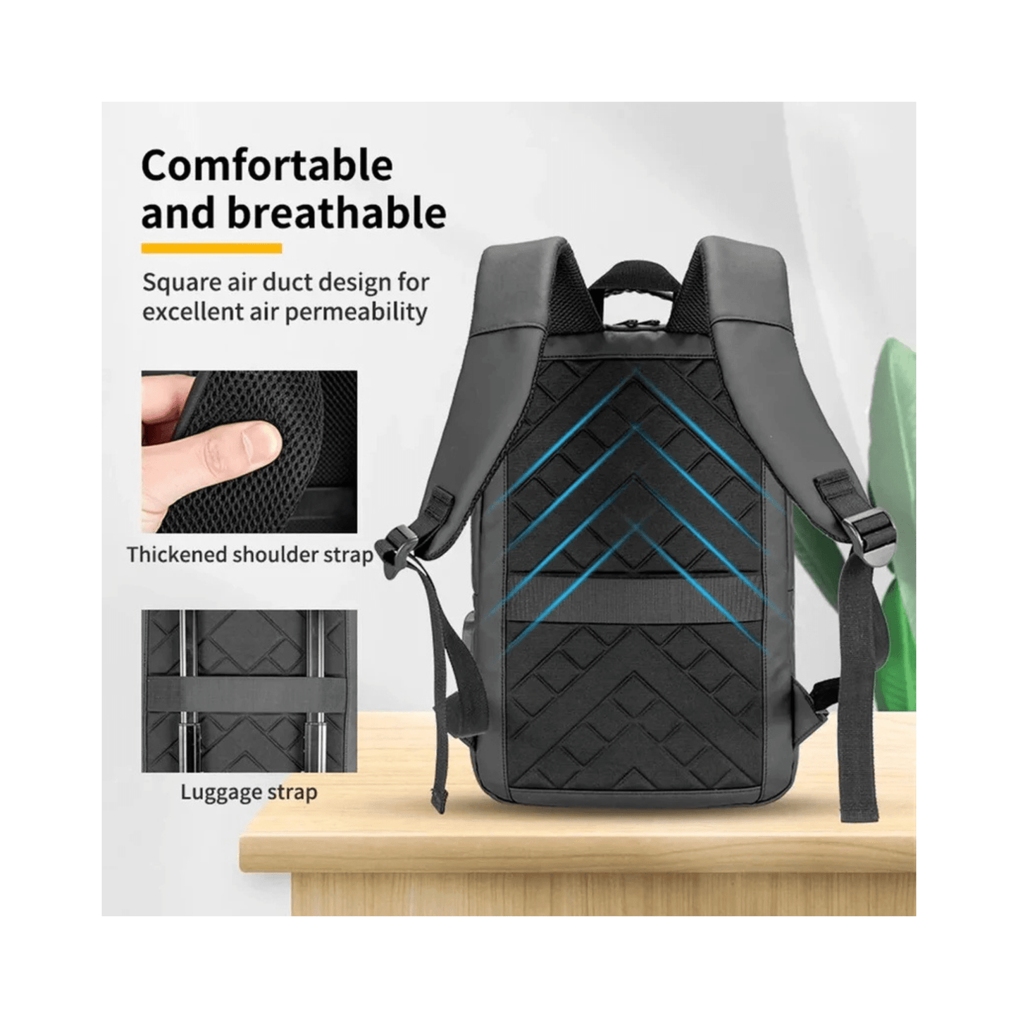 CarryQuest® - Schoolrugzak - Schooltas - School Rugzak - Meerdere Vakken - Zwart