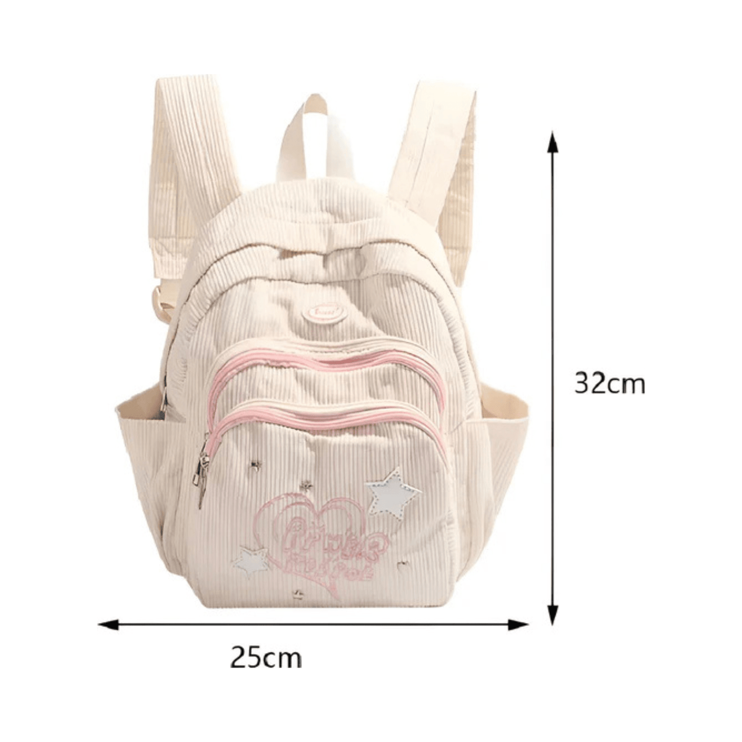 CarryQuest® - Schooltas - Corduroy Backpack - Niet waterbestendig - Beige